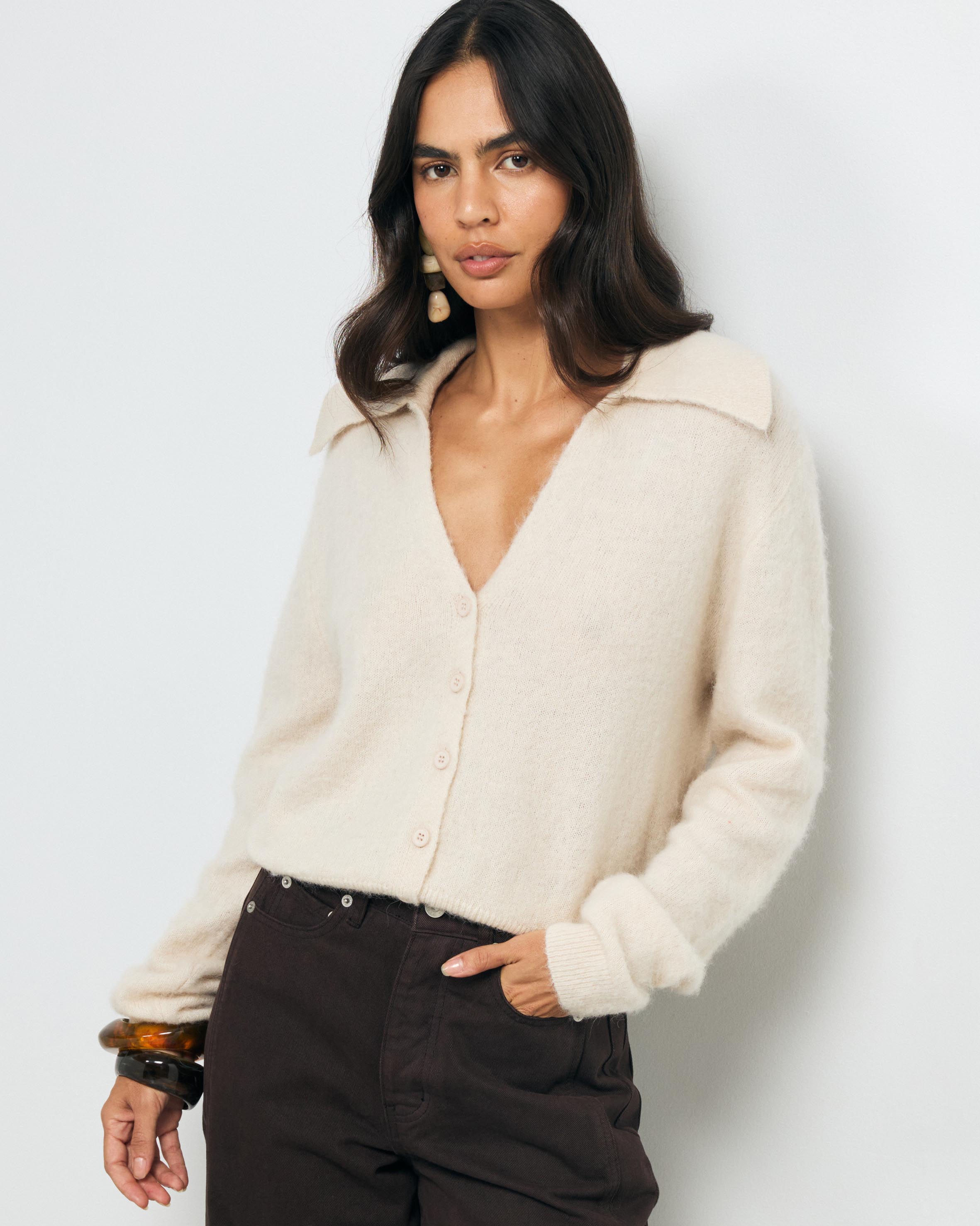 Pia Brushed Knit Cardigan