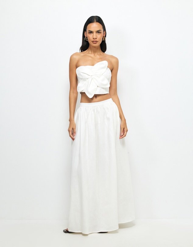 Tiera Gathered Midi Skirt