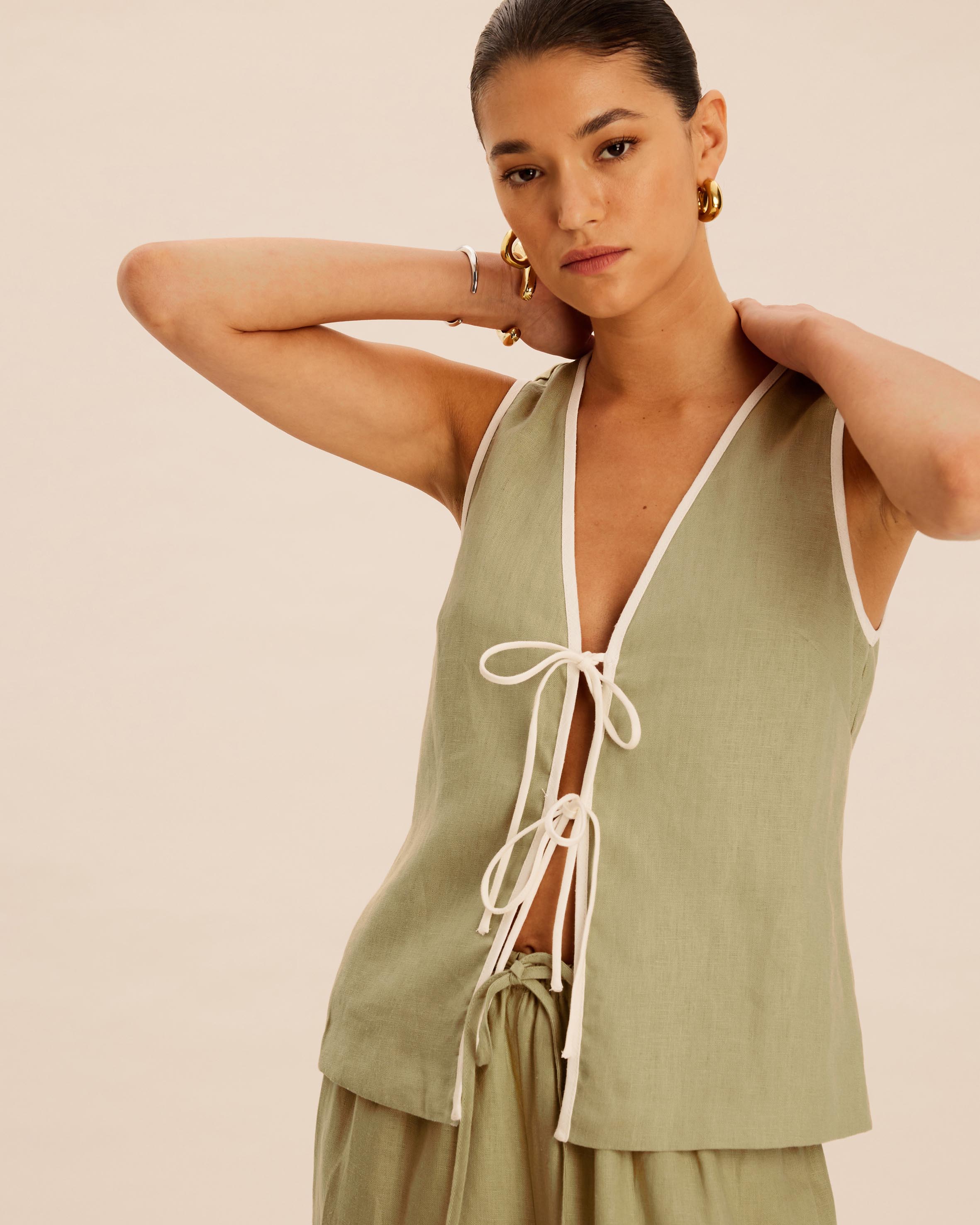 Sloane Linen Tie Top