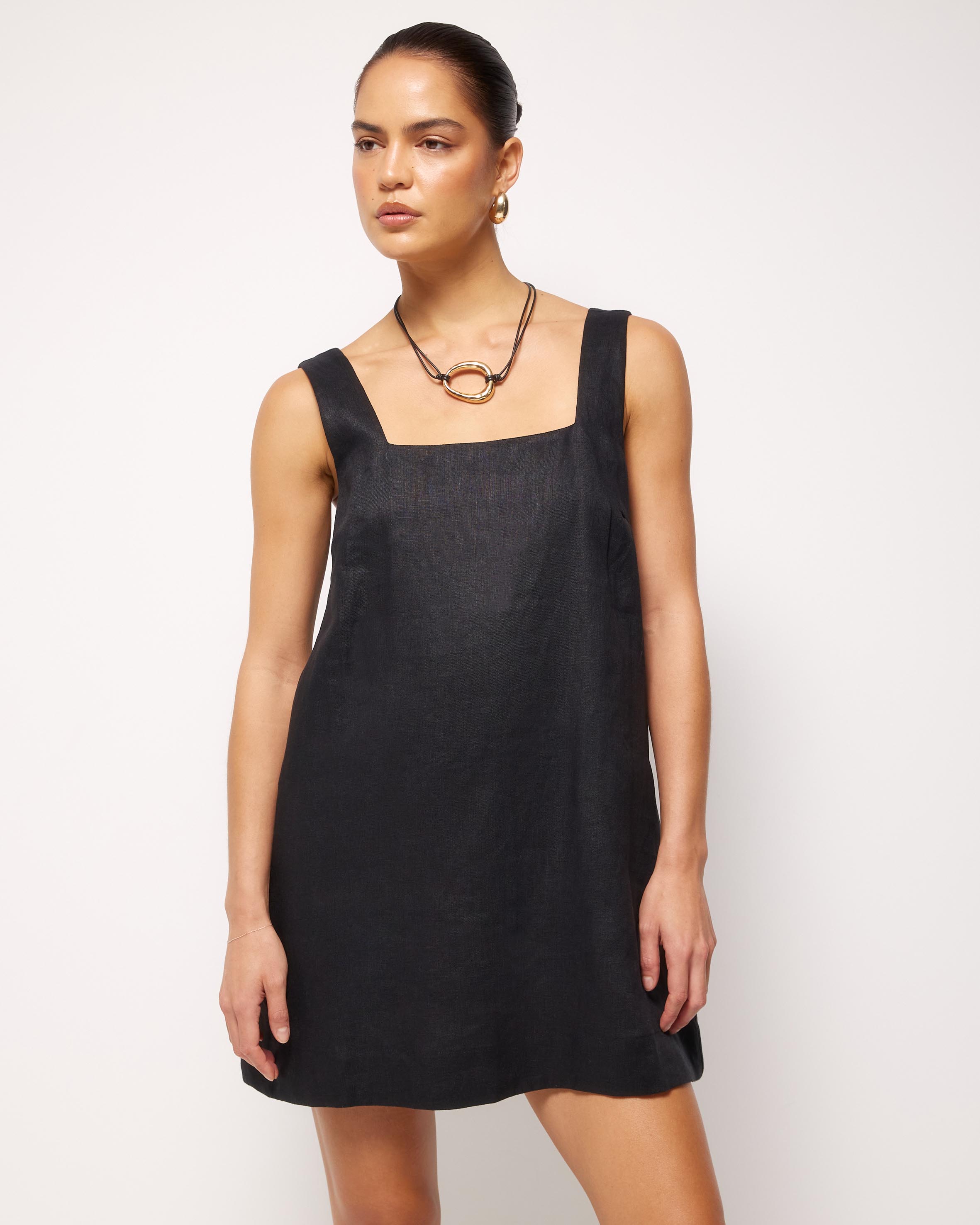 Ivy Linen Trapeze Mini Dress