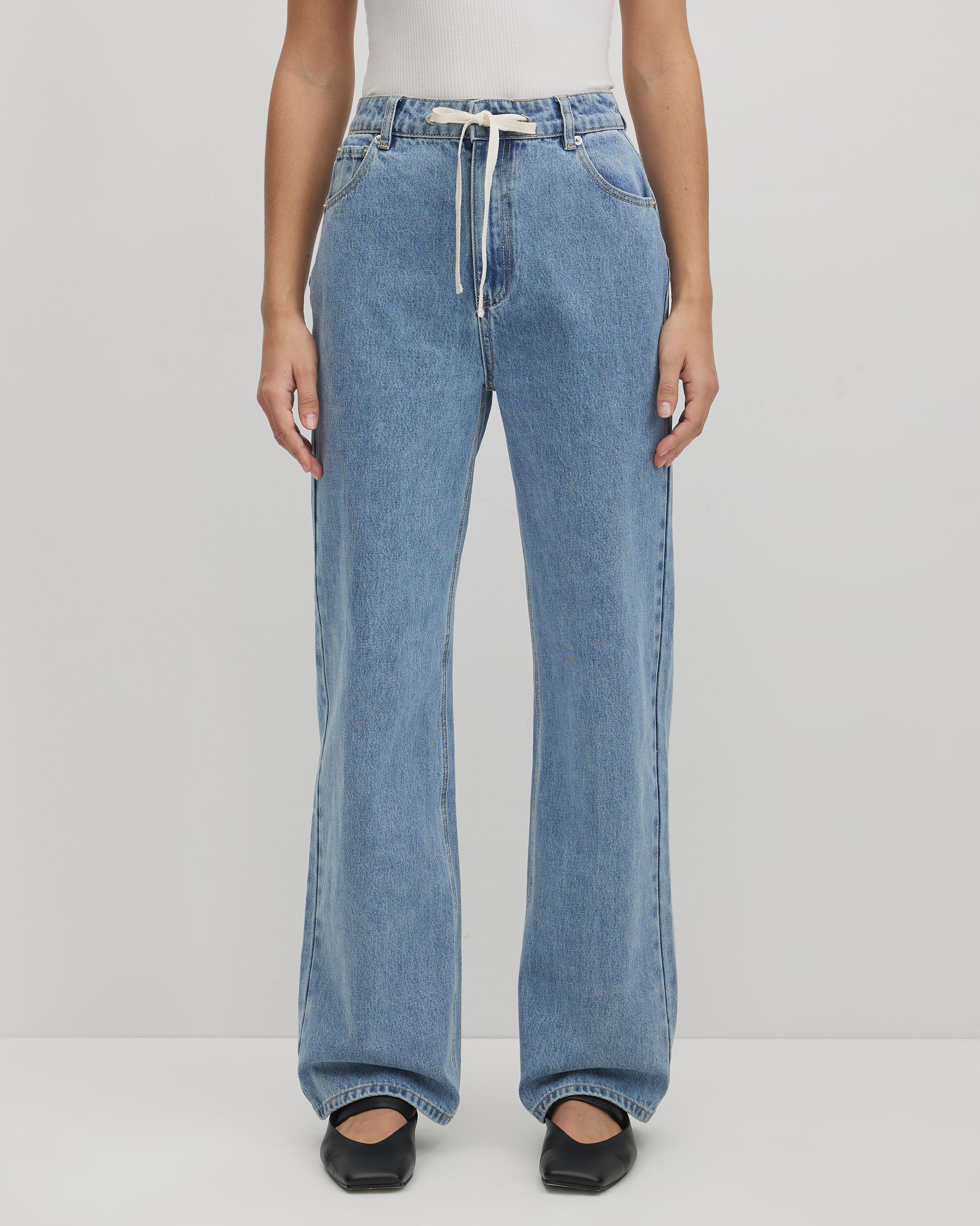 Clara Mid Rise Drawcord Jeans