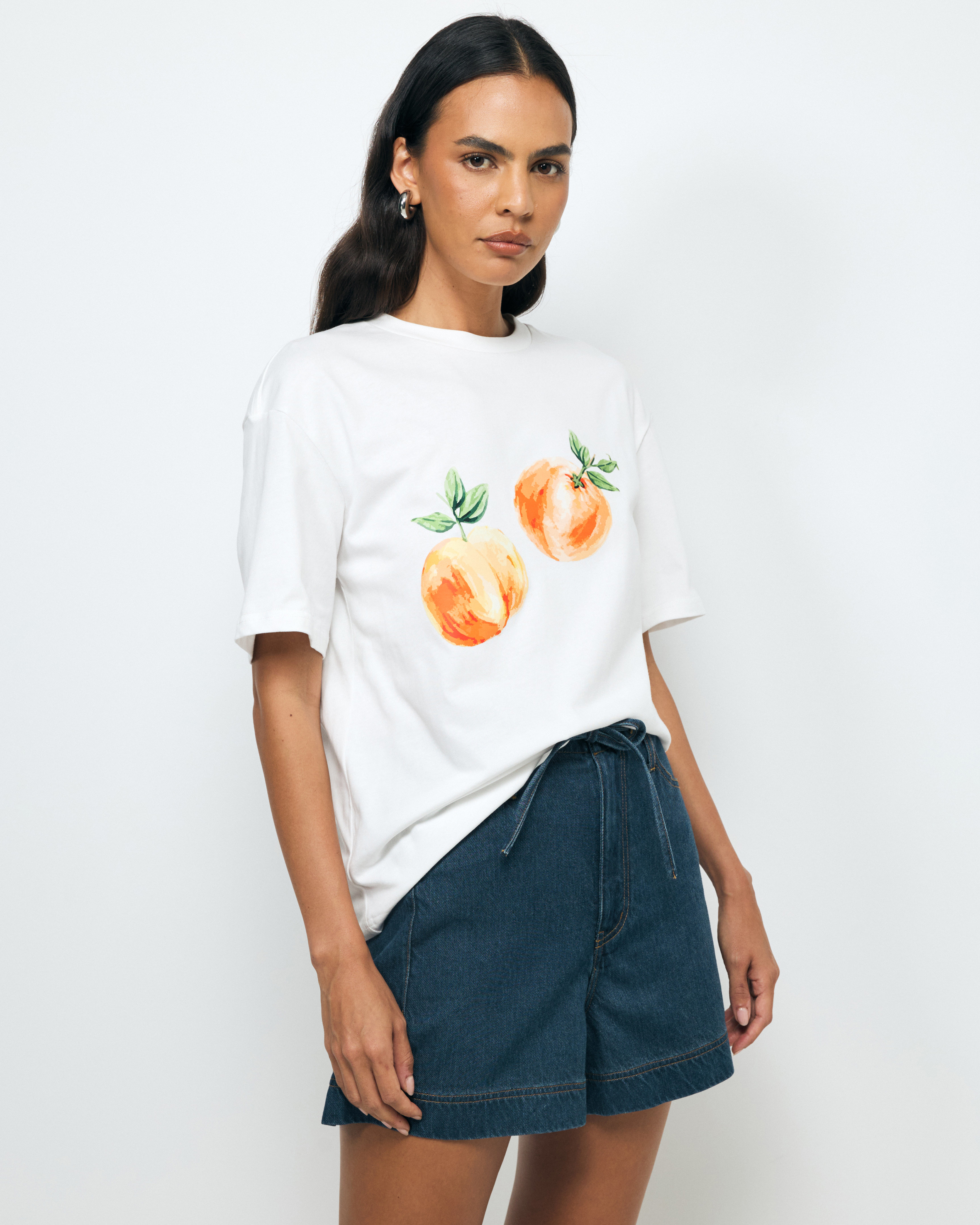 Peach Print Relaxed T-Shirt