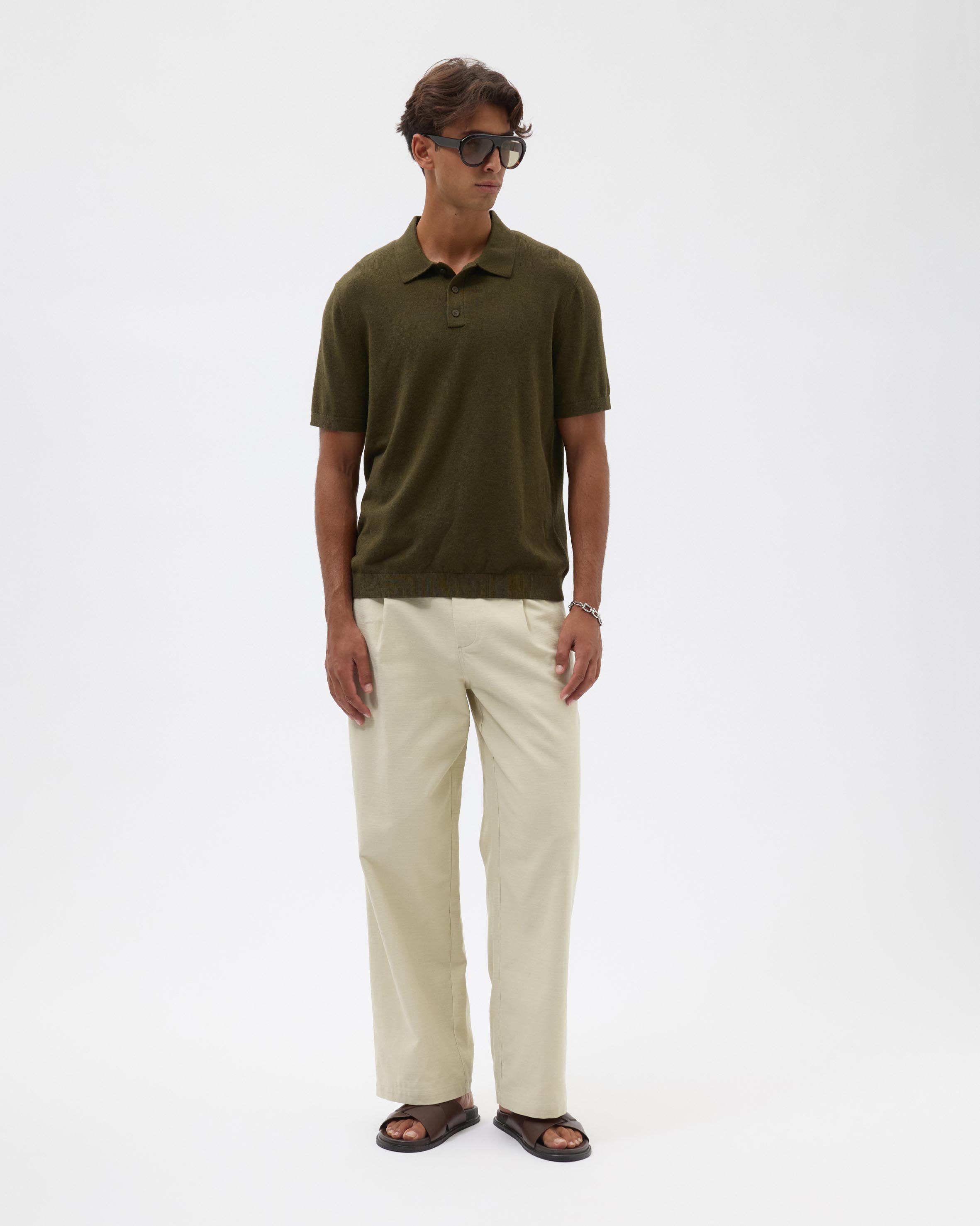 Silk Blend Smooth Knit Polo