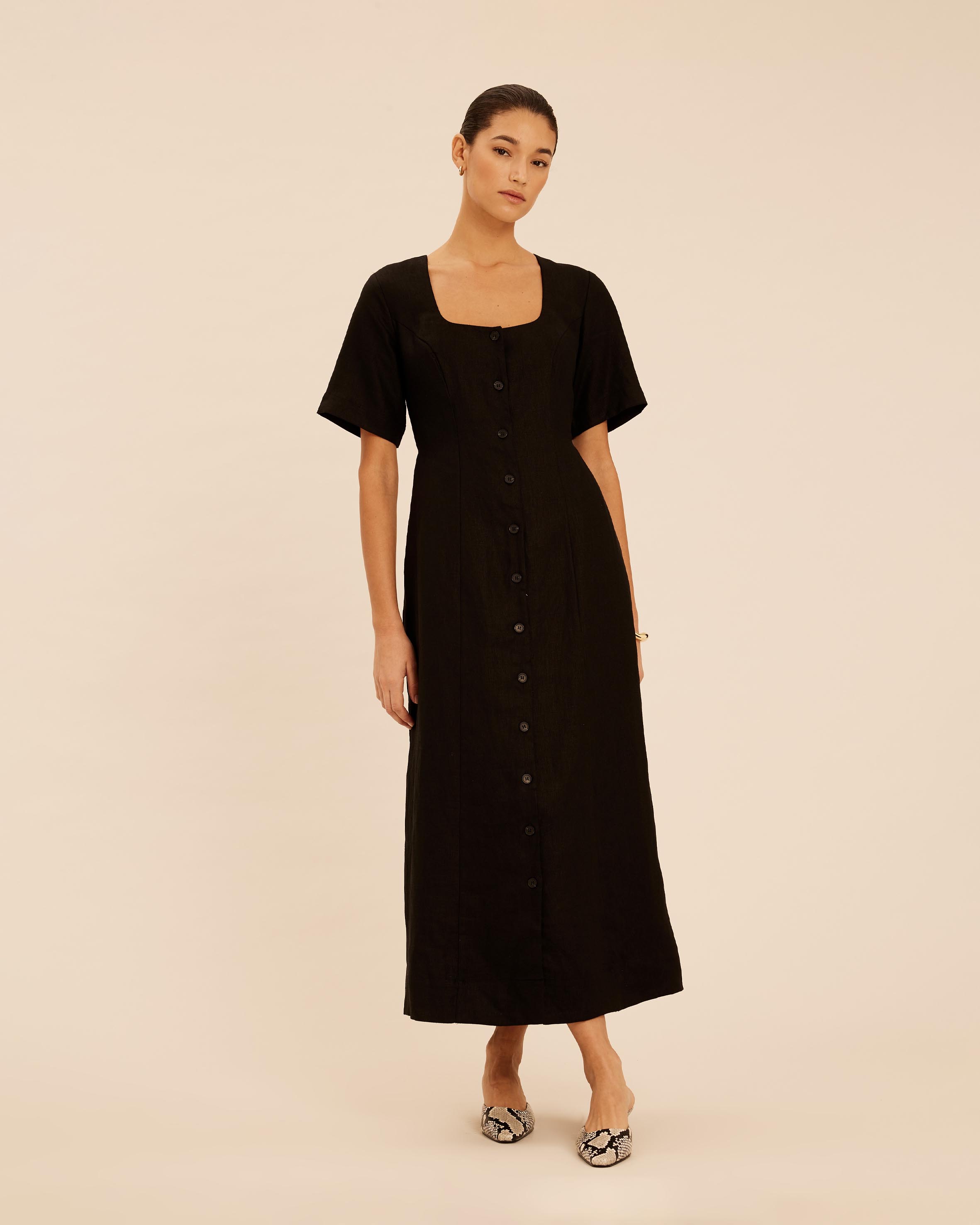 Margot Linen Midi Dress