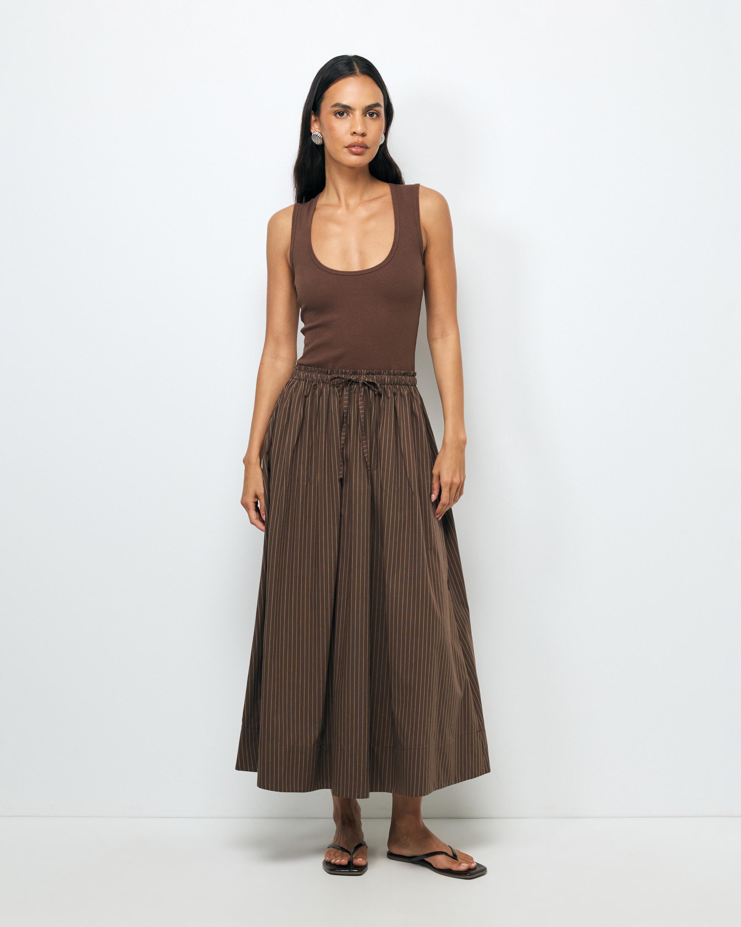 Amiri Cotton Stripe Midi Dress