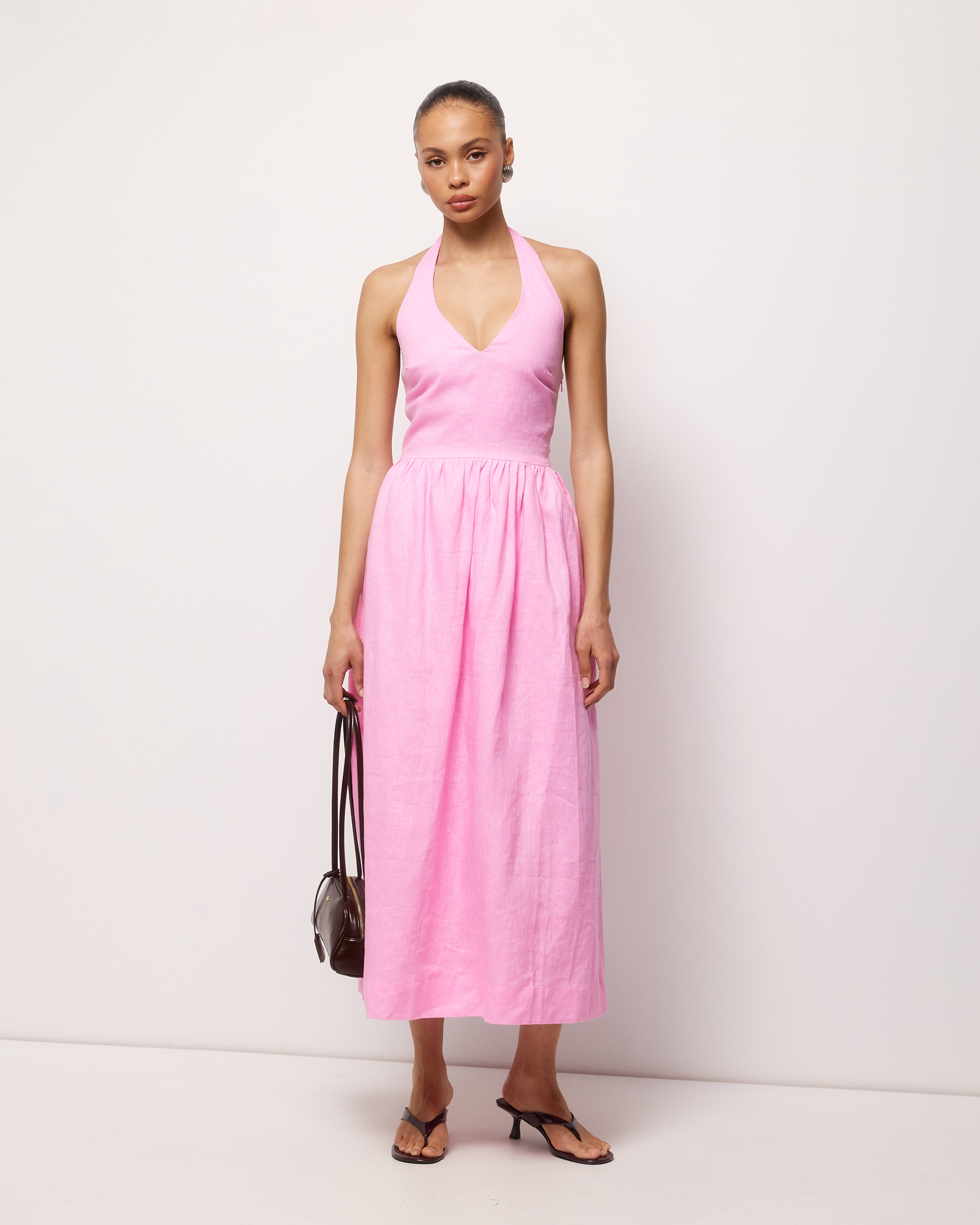 Esme Halter Linen Midi Dress