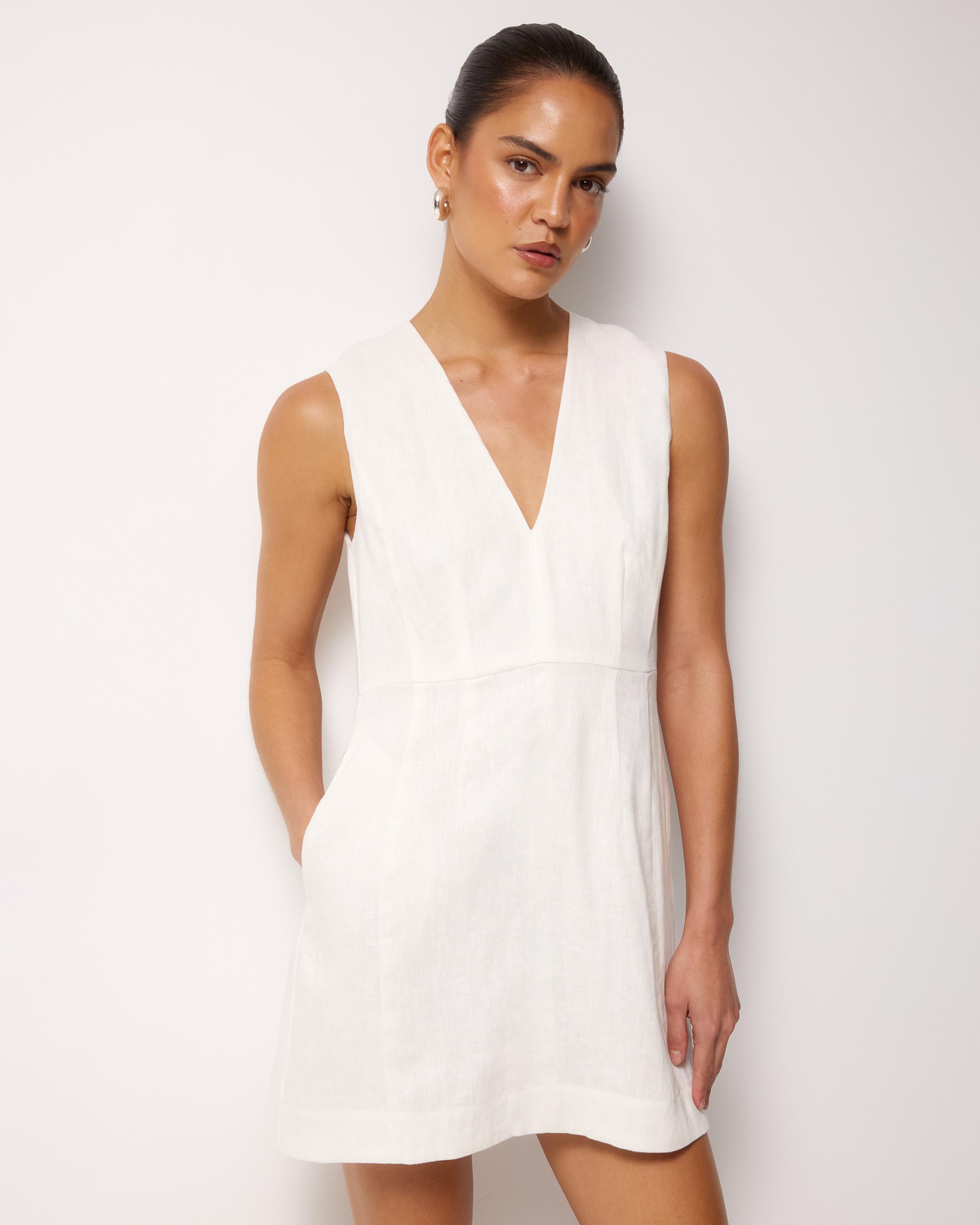 Audrey Linen A-Line Dress