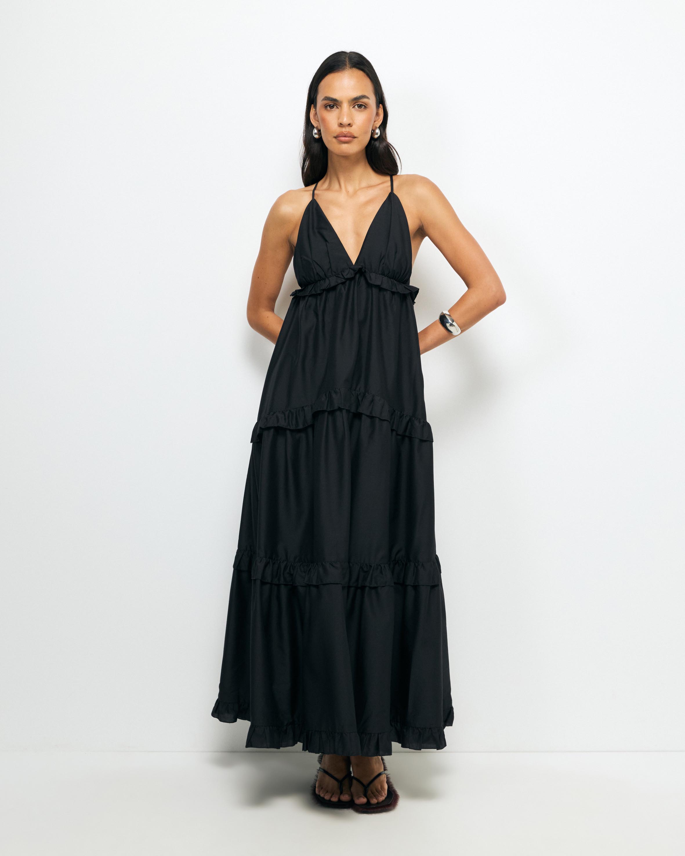 Ivara V-Neck Tiered Maxi Dress