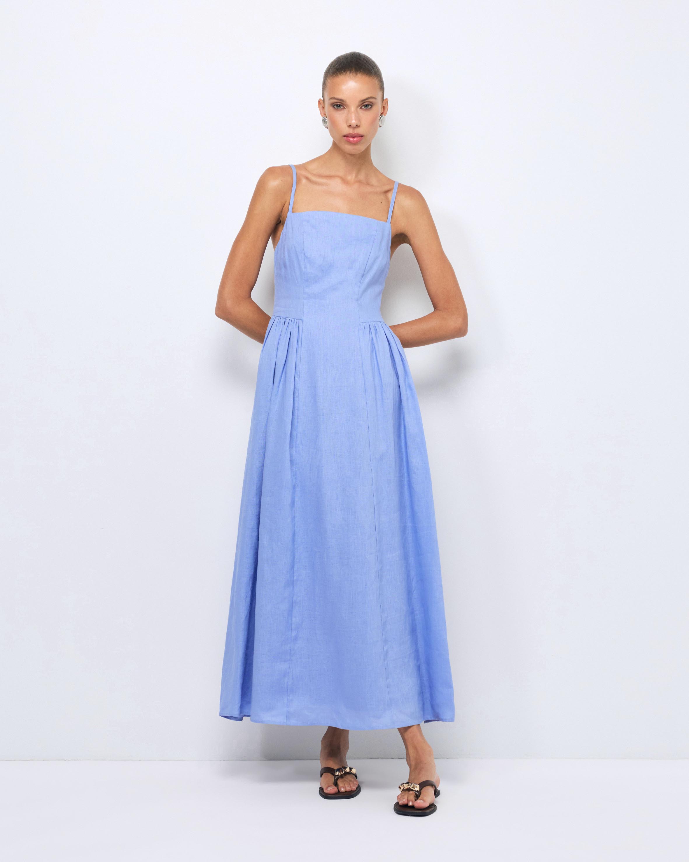 Gabriella Linen Midi Dress