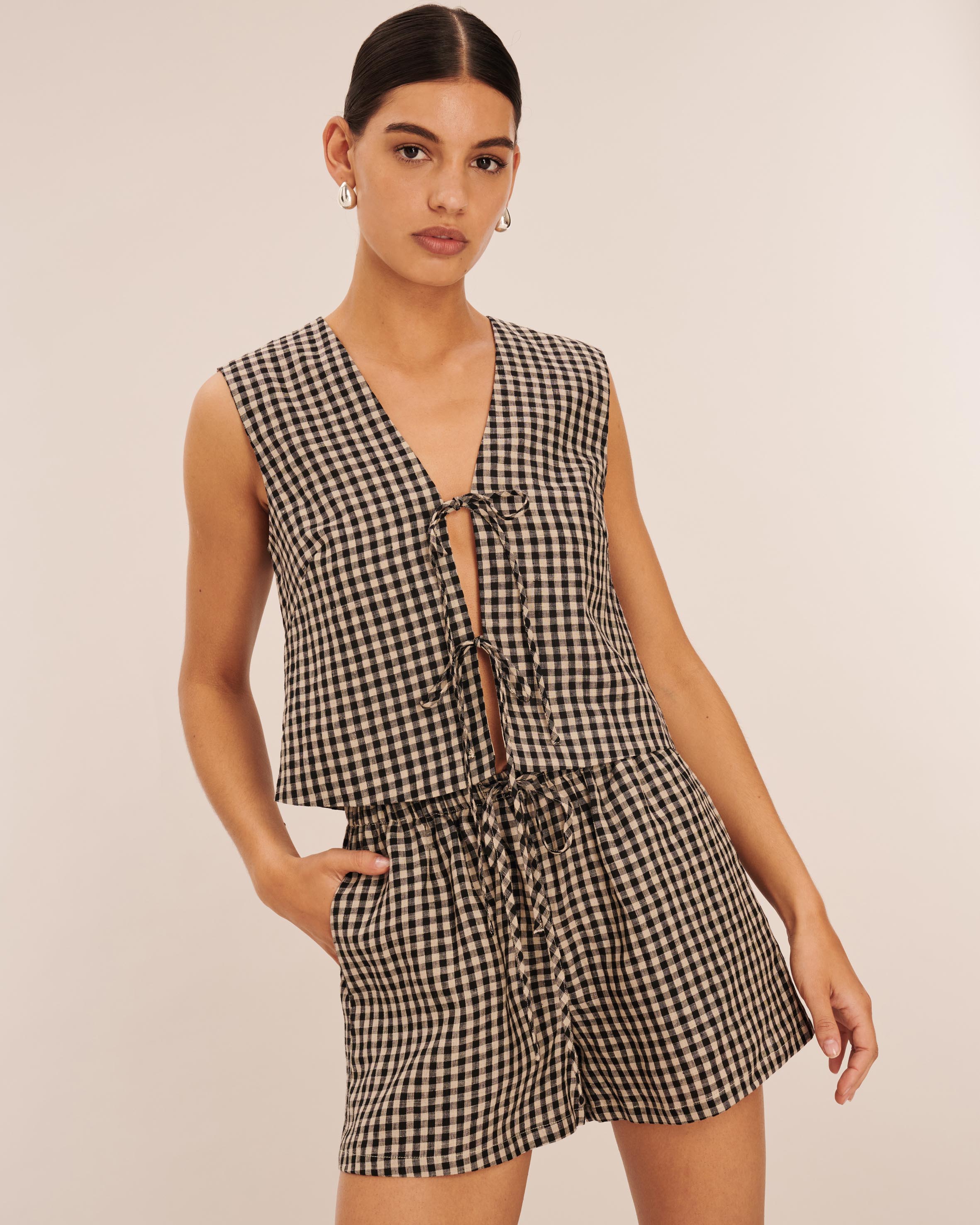 Gingham Casual Shorts