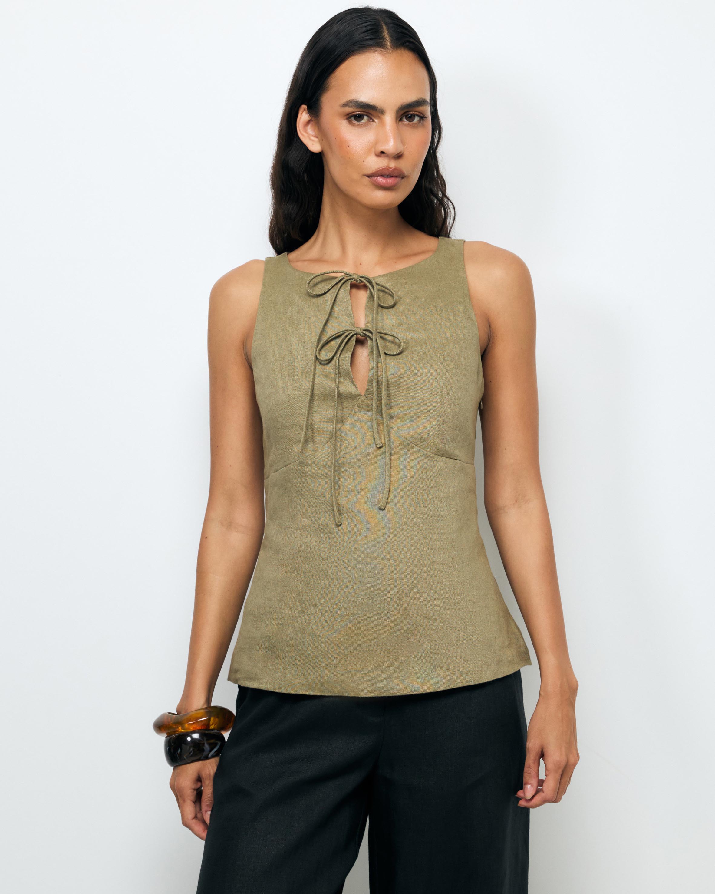 Arden Tie Front Top