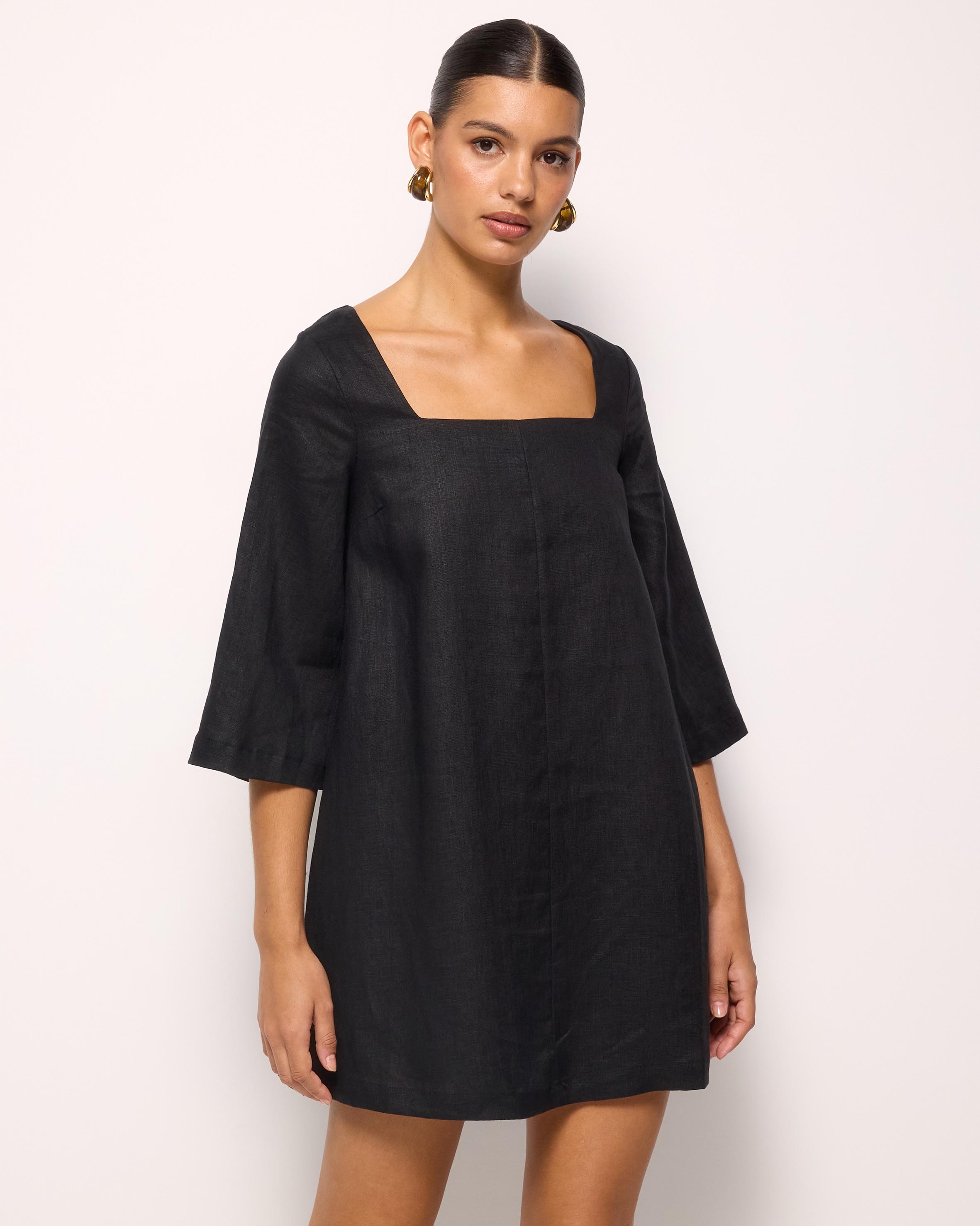 Nora Linen Mini Shift Dress