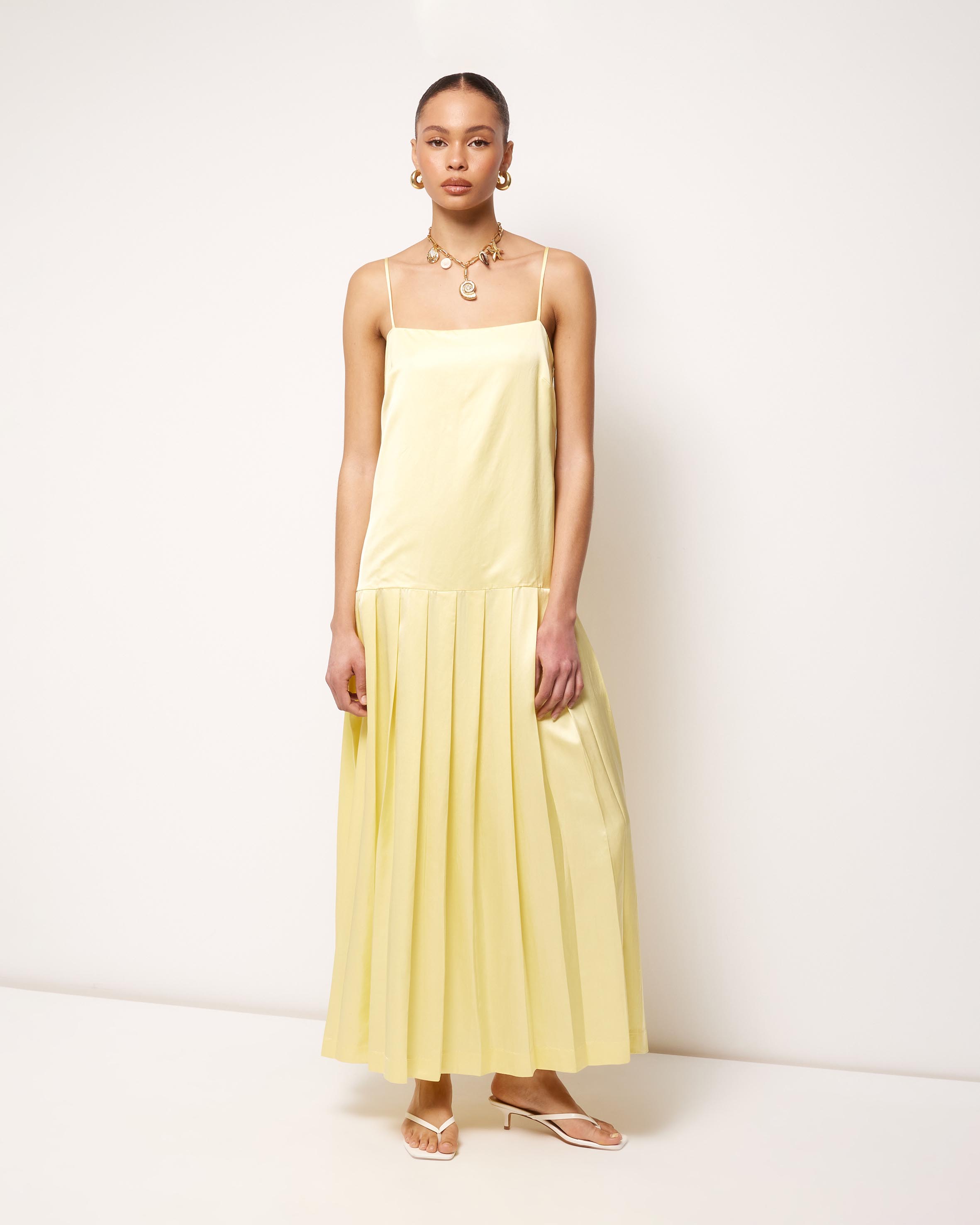 Esti Pleated Hem Midi Dress