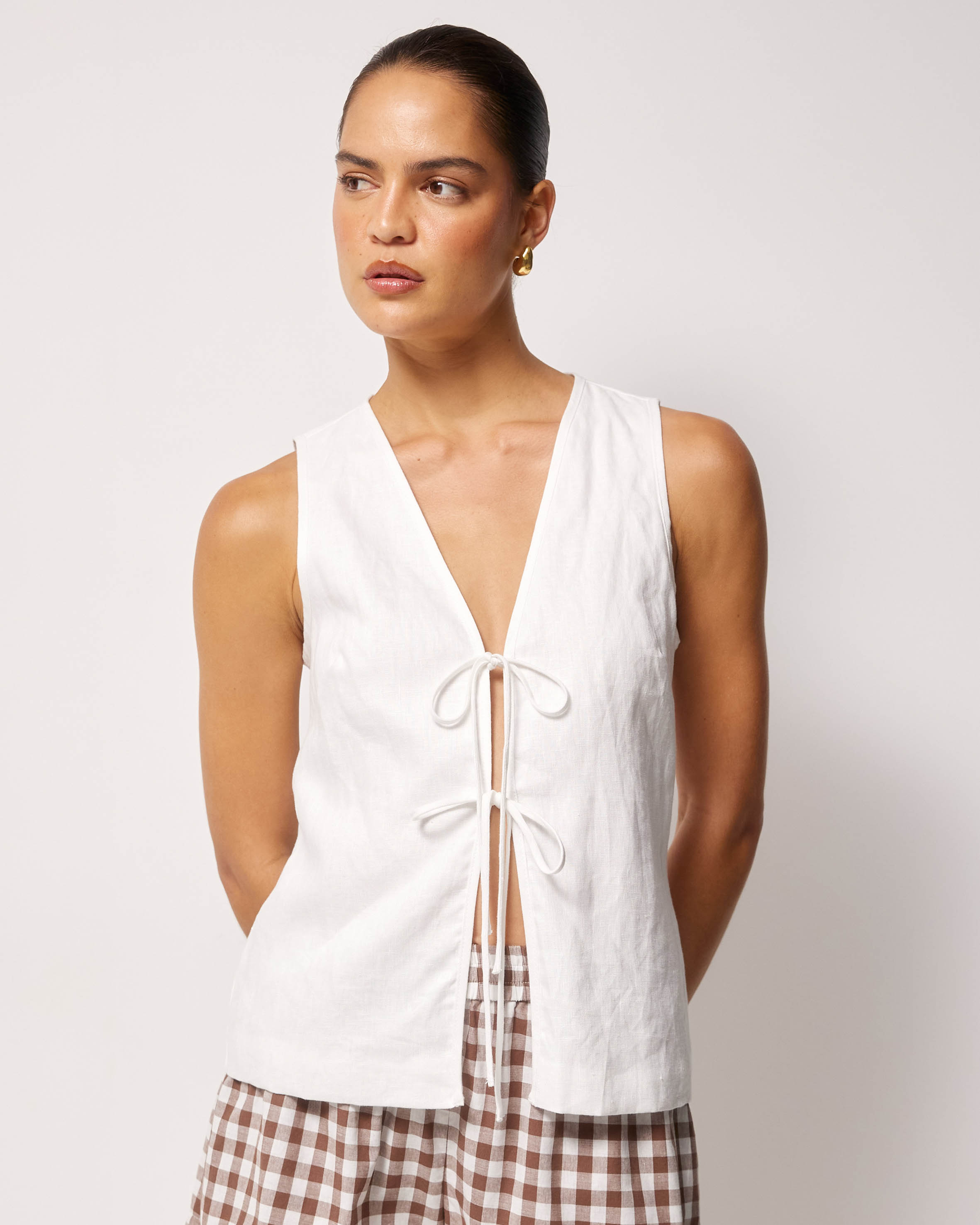 Sloane Linen Tie Top