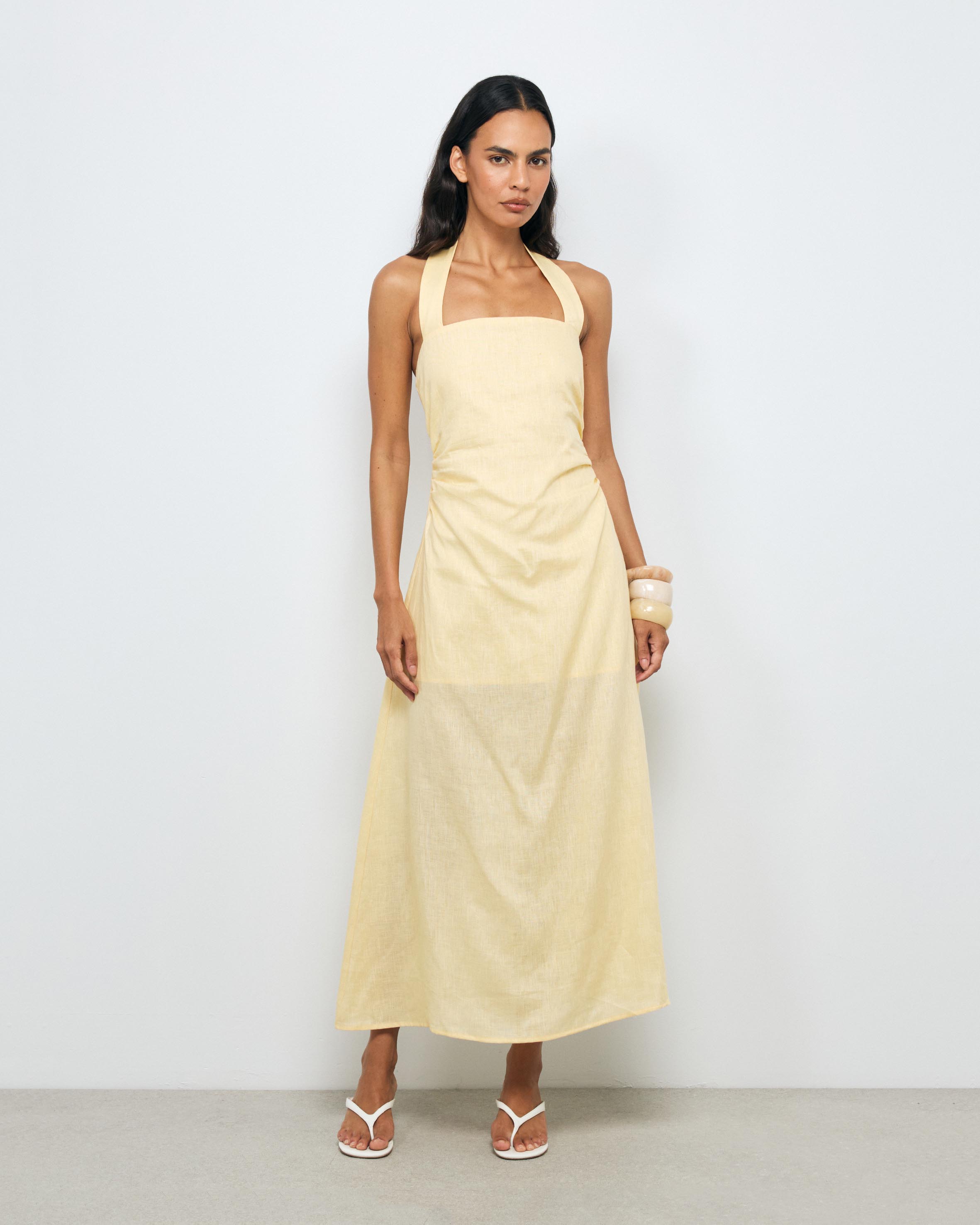Tessa Linen Halter Midi Dress