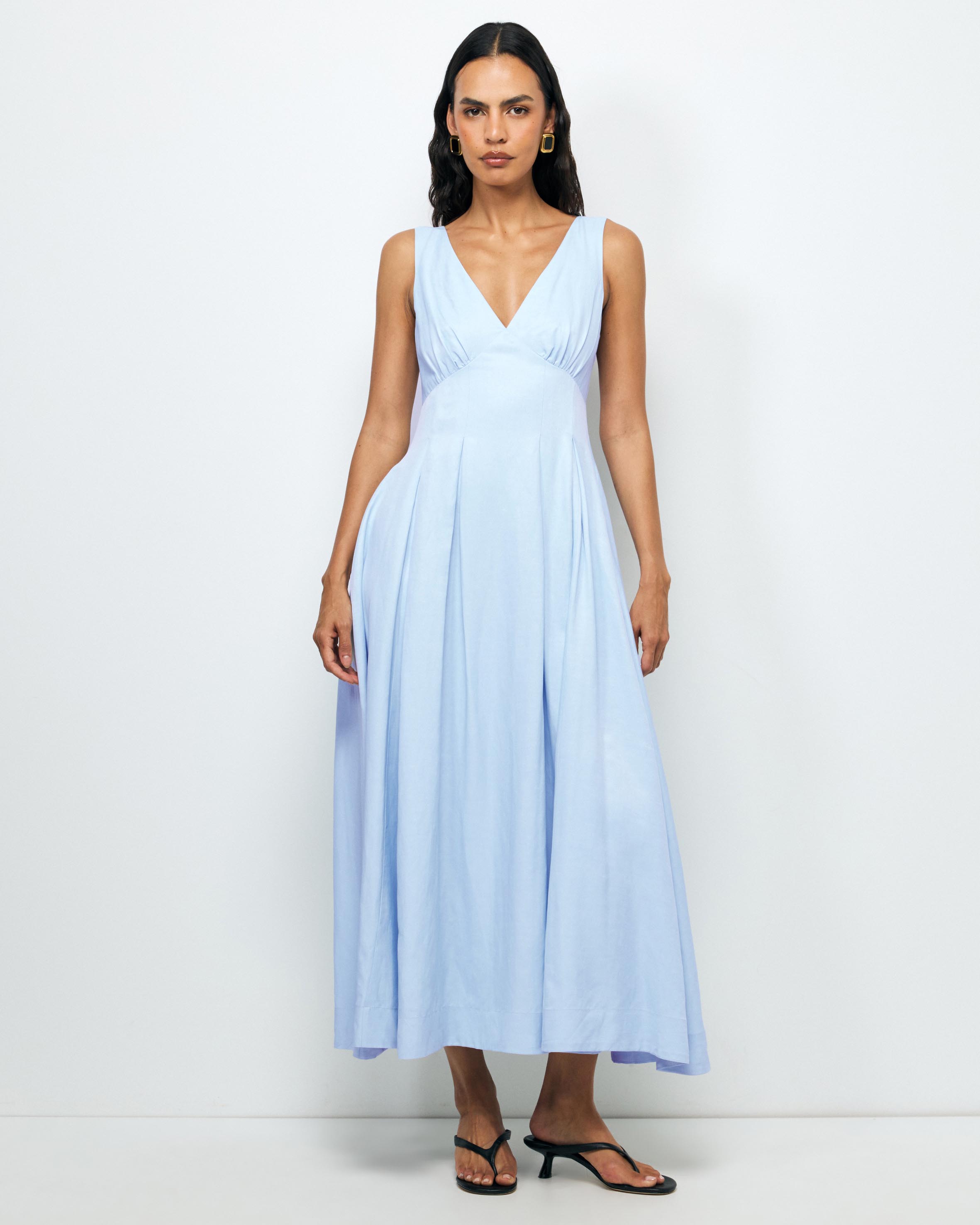 Nylah V-Neck Midi Dress