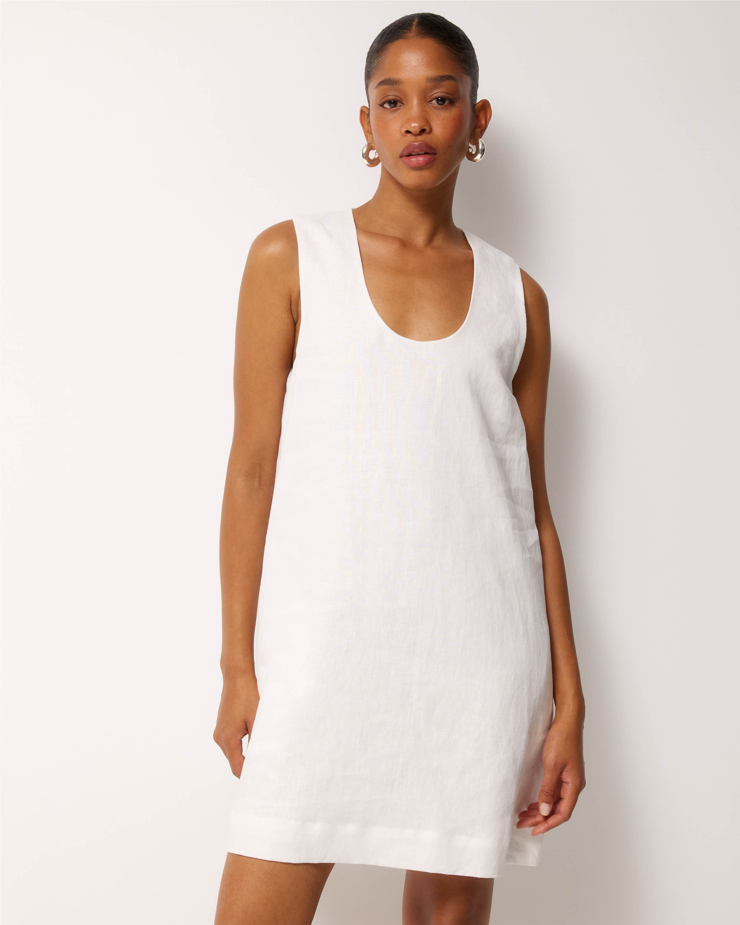 Orla Linen U-Neck Mini Dress