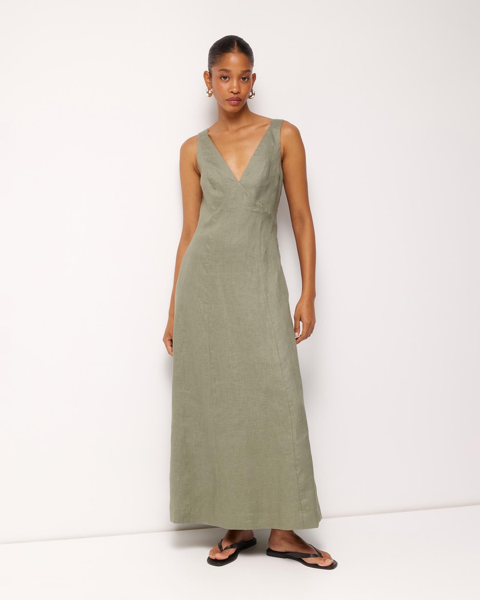 Tully Linen Back Detail Dress