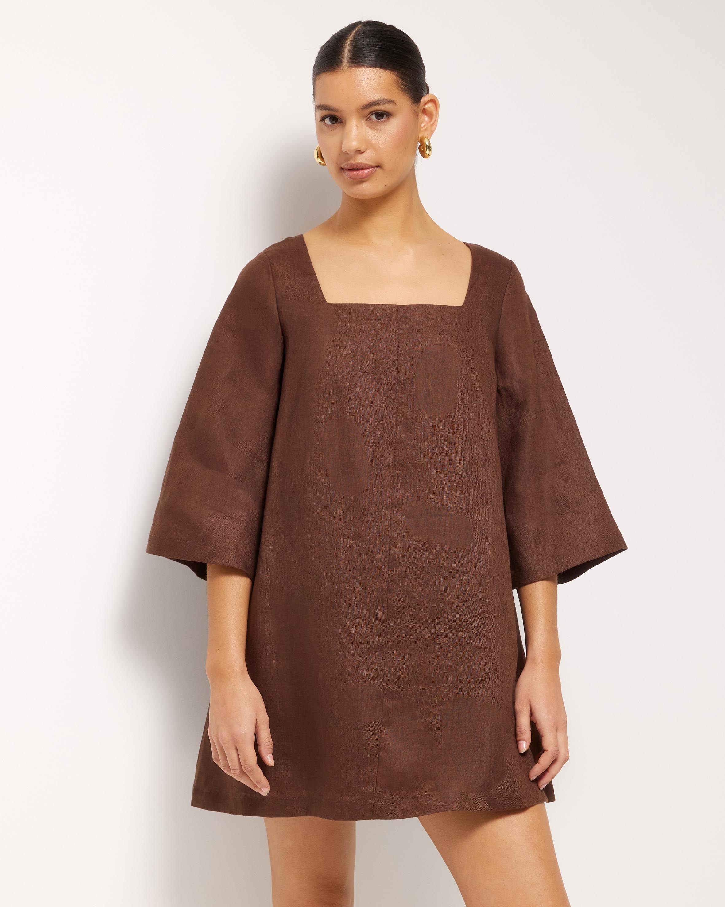 Nora Linen Mini Shift Dress