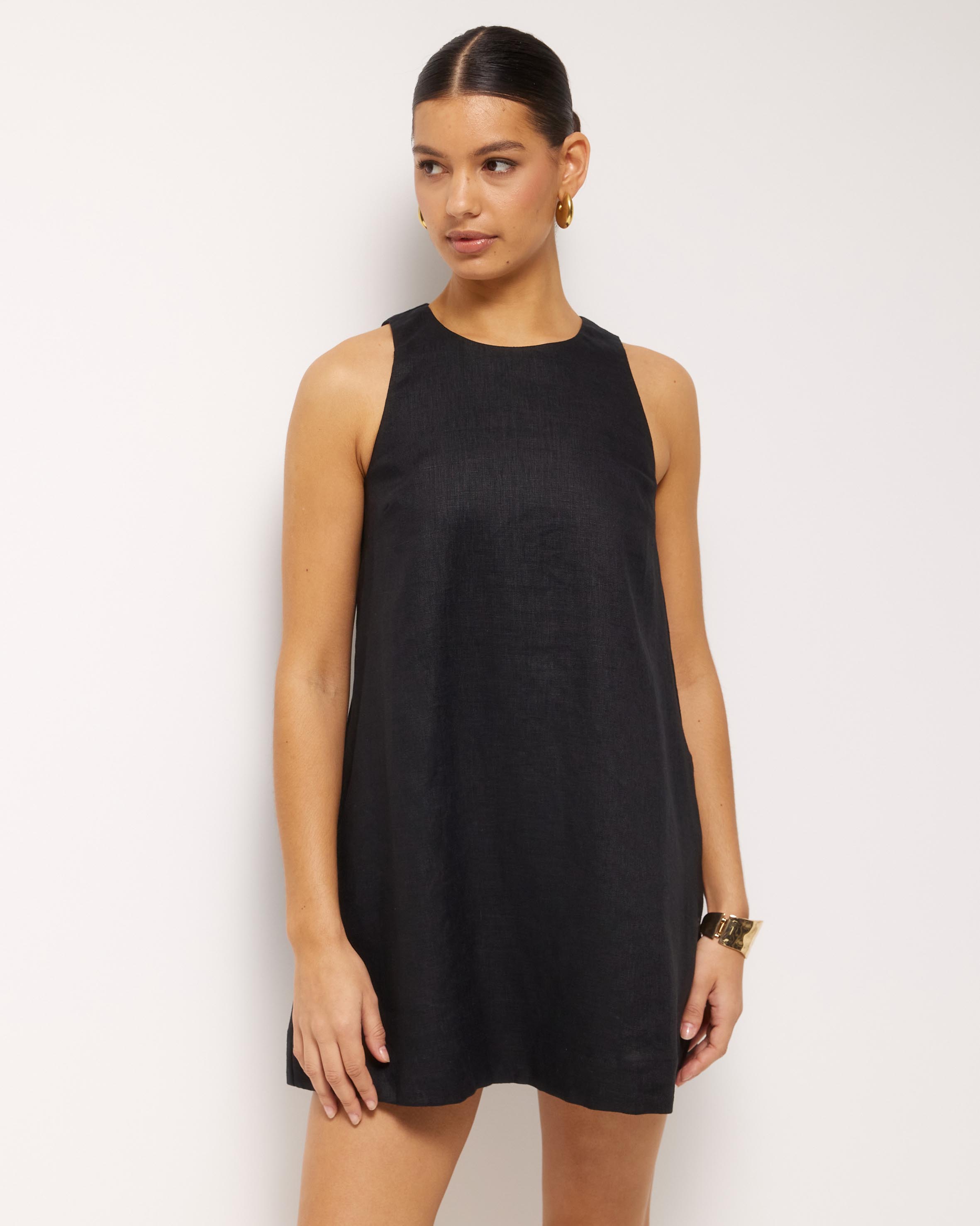 Lila Linen Shift Mini Dress