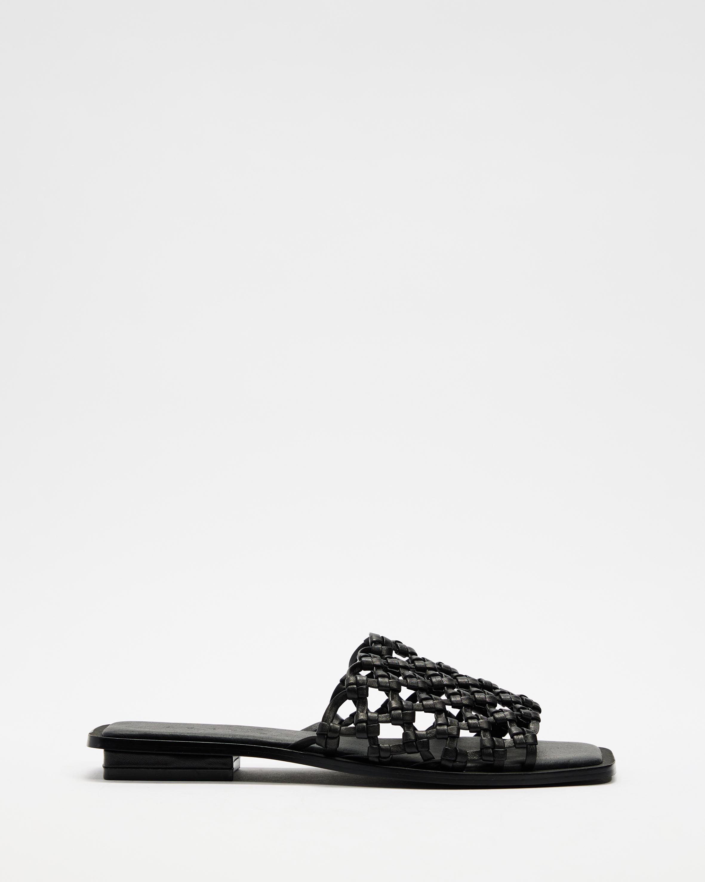 Leather Braided Slides