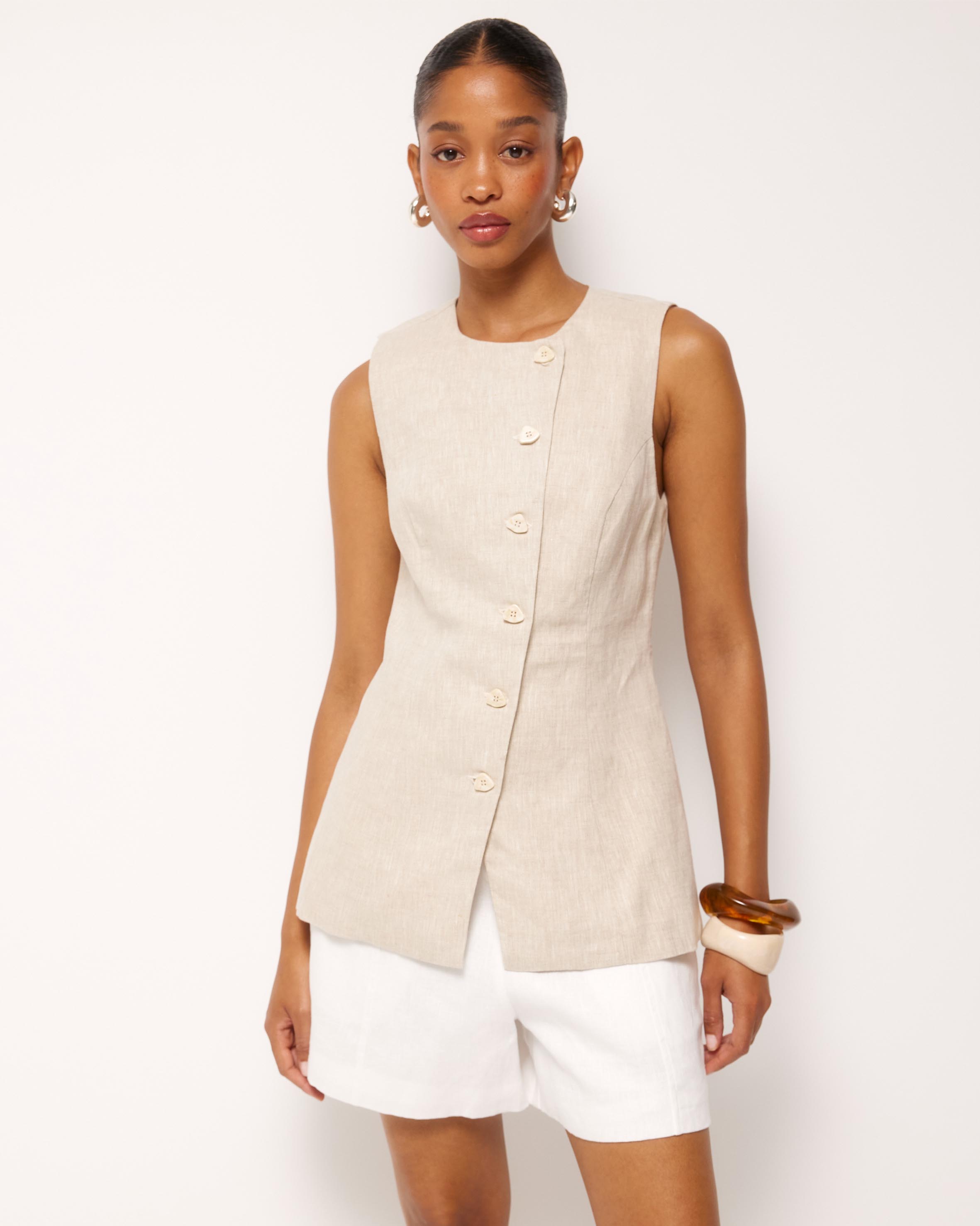Longline Asymmetric Vest