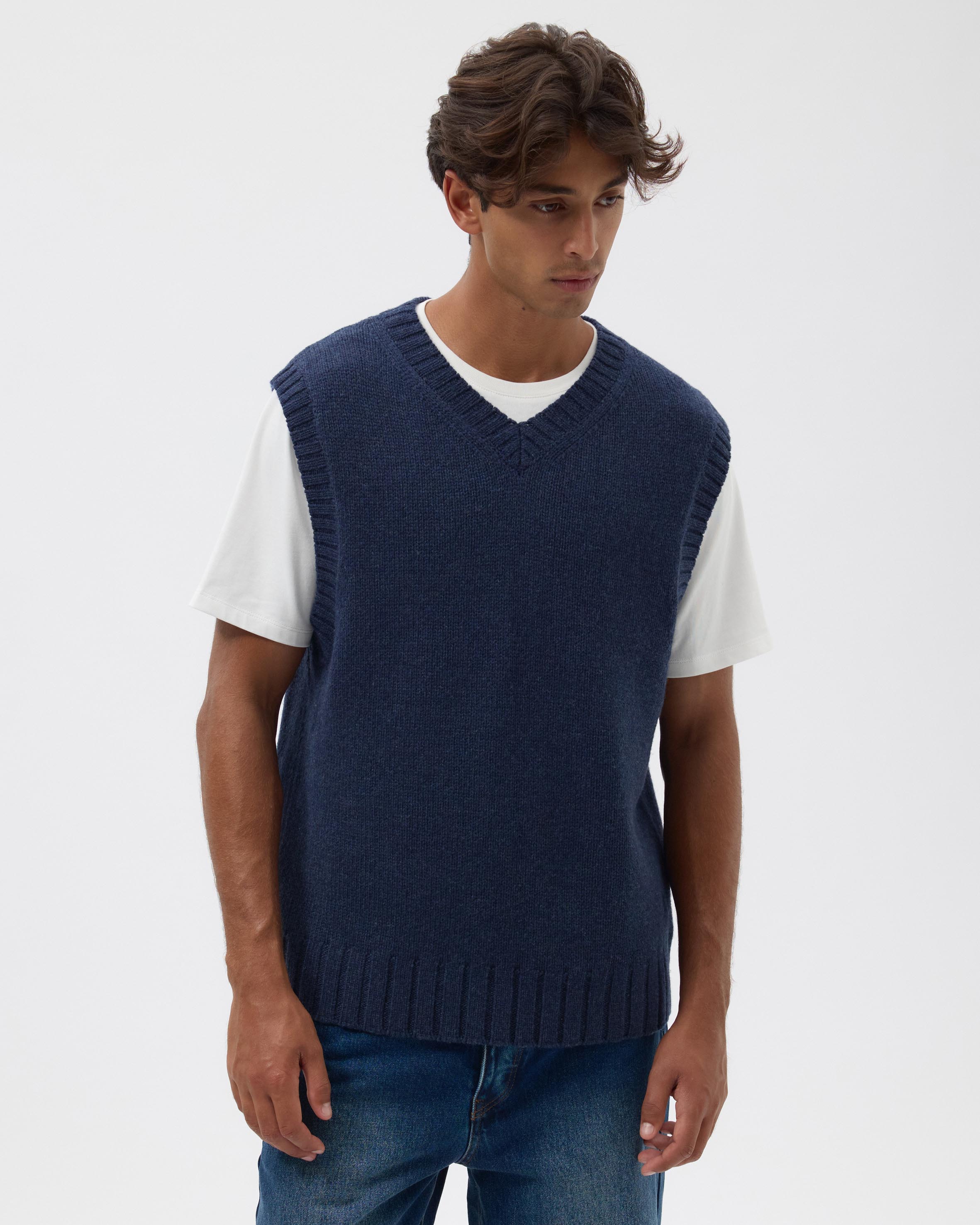 V-Neck Wool Vest