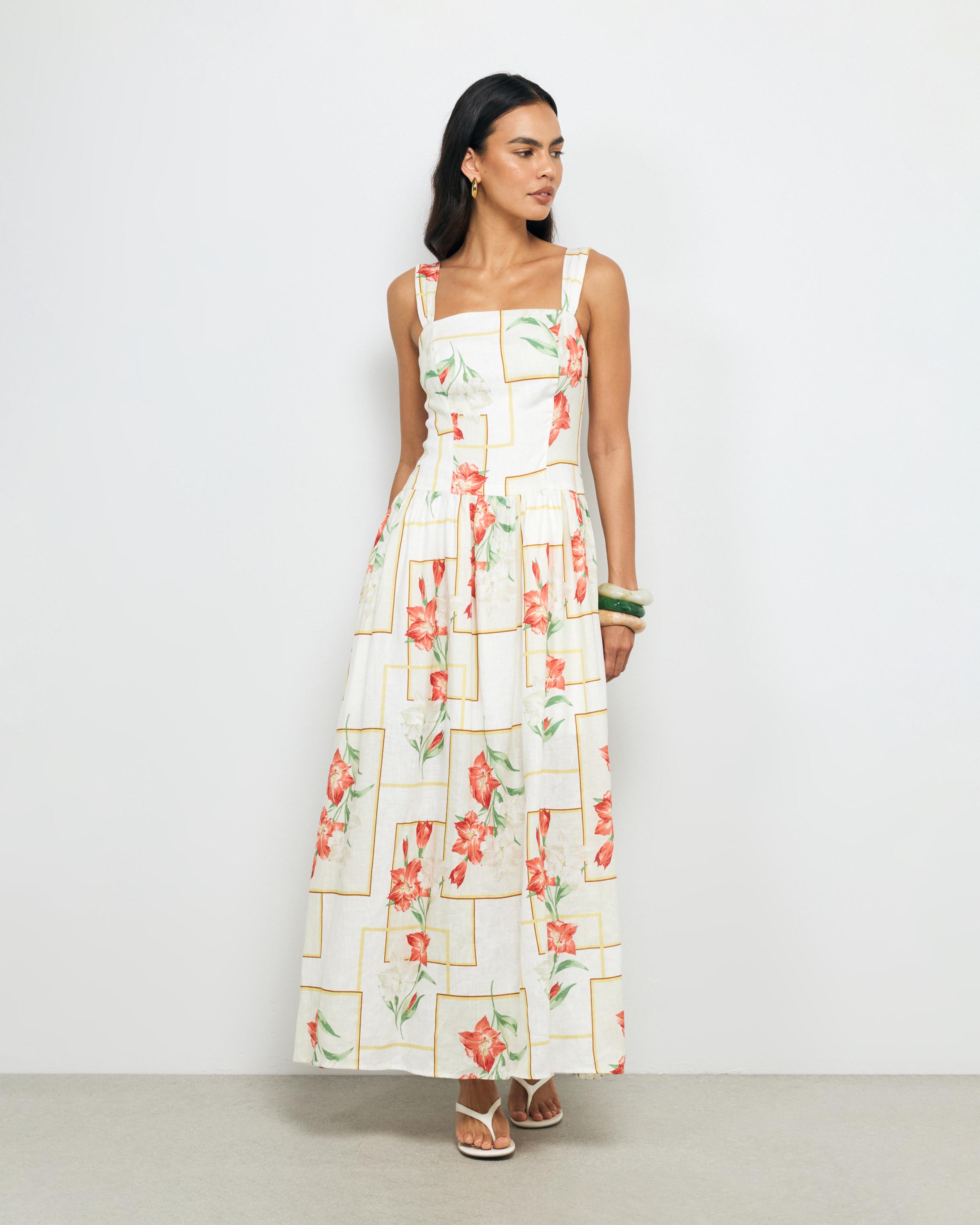 Asha Linen Midi Dress