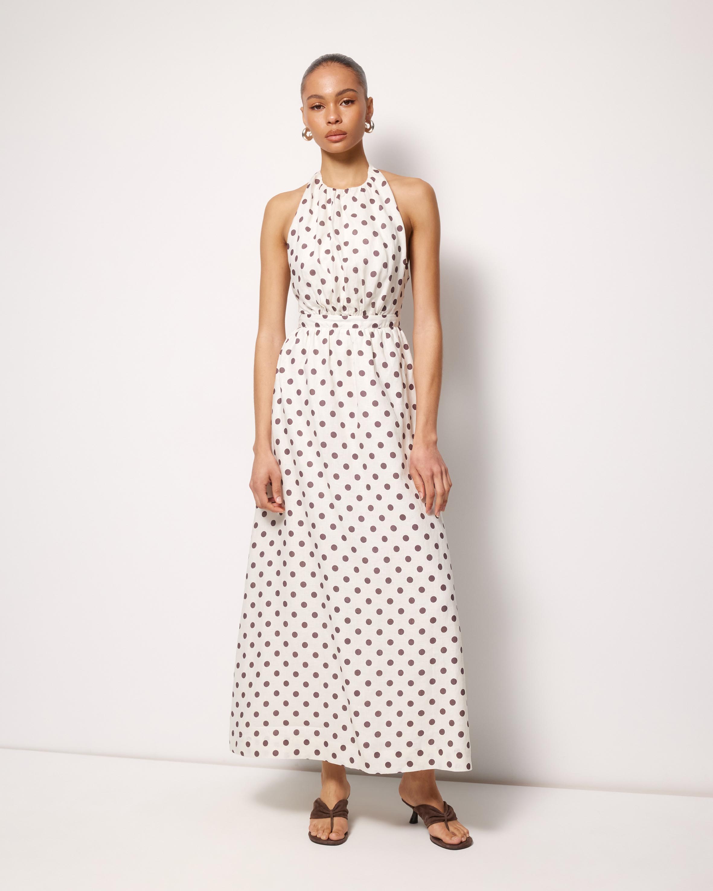 Tali Linen Cross Back Midi Dress