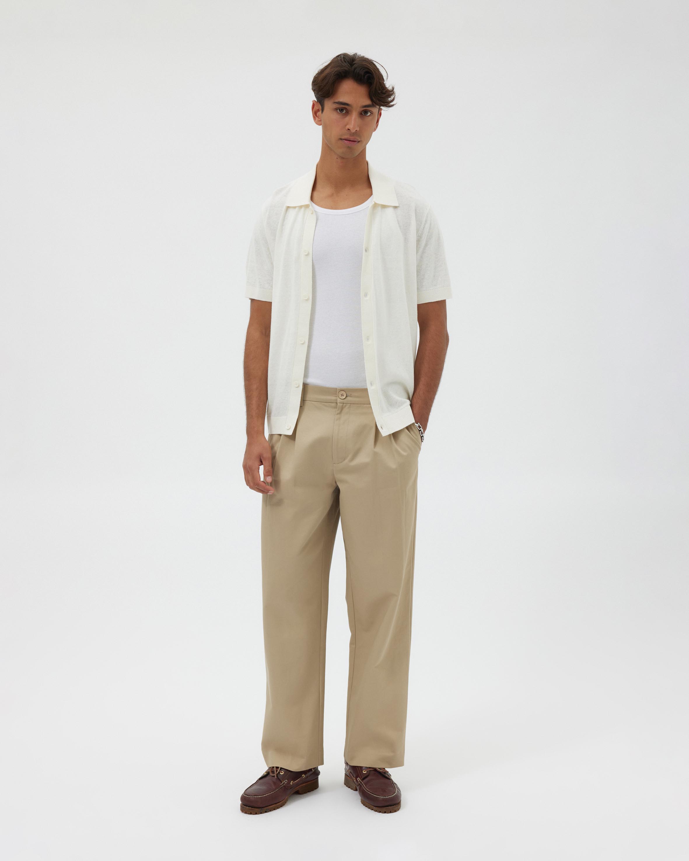 Twill Wide Leg Pants