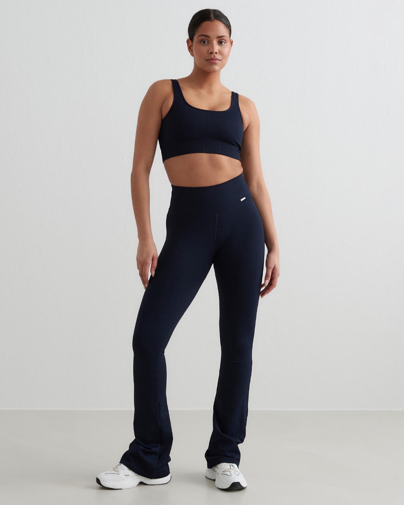 Ribbed Seamless Flare Tights