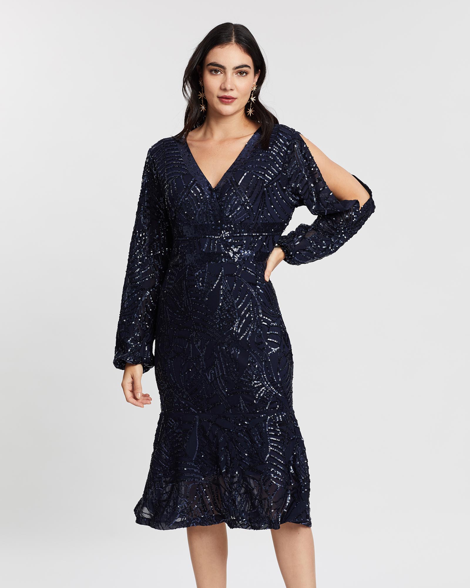 Luminescence Sequin Sleeve Dress