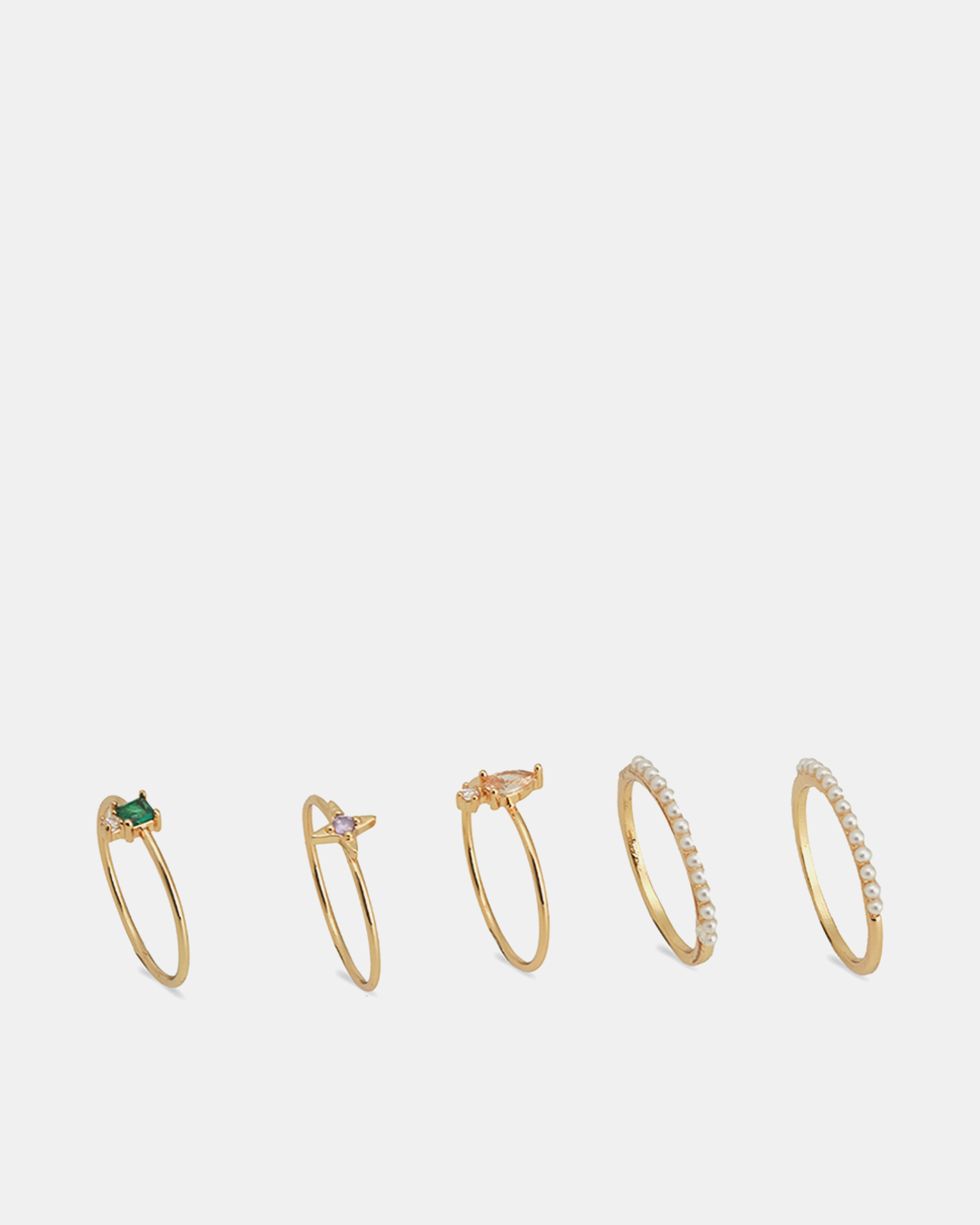 Comfort Multipack Gold Plated Delicate Rings