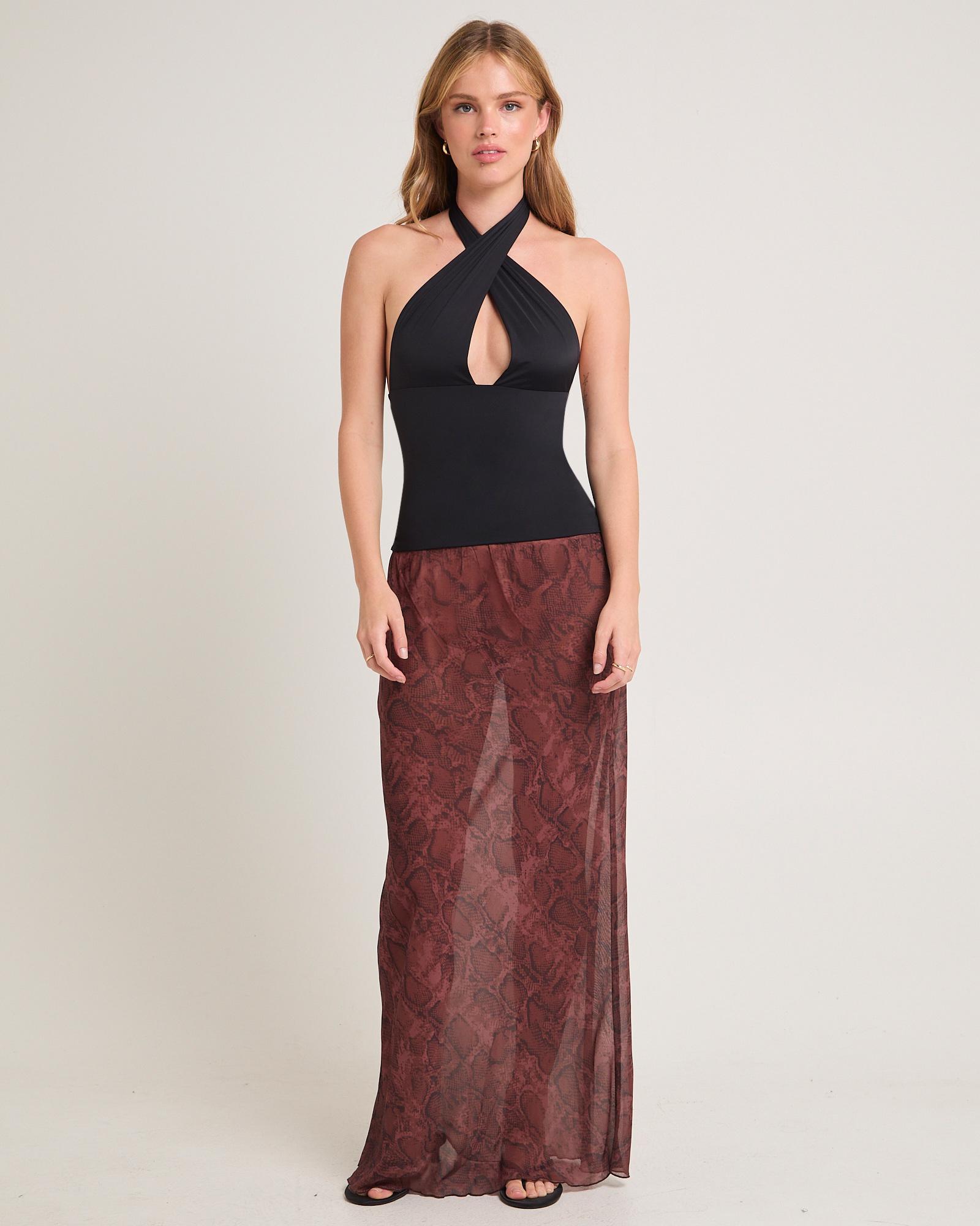 Umah Snake Sheer Maxi Skirt