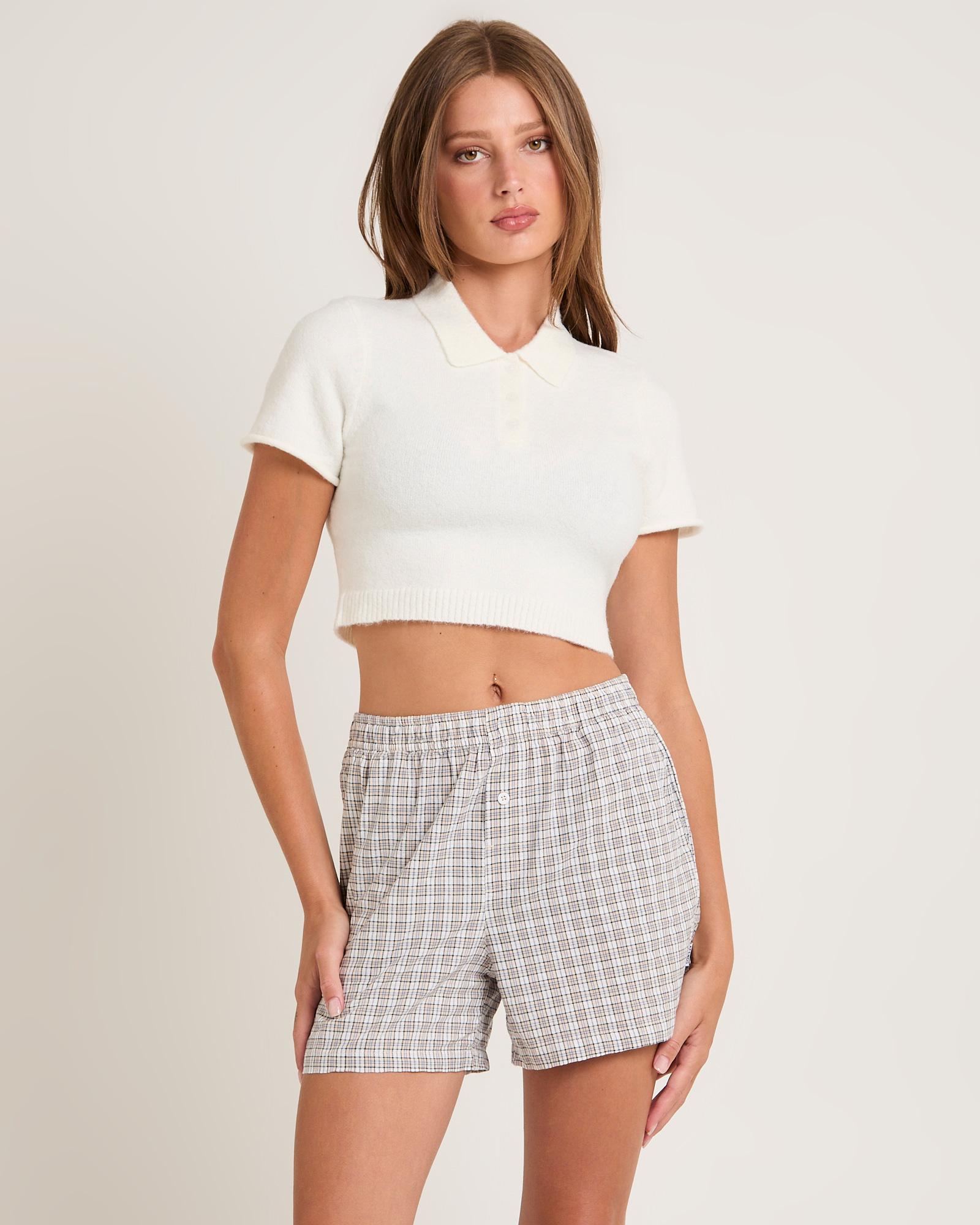 Amber Crop Polo Knit