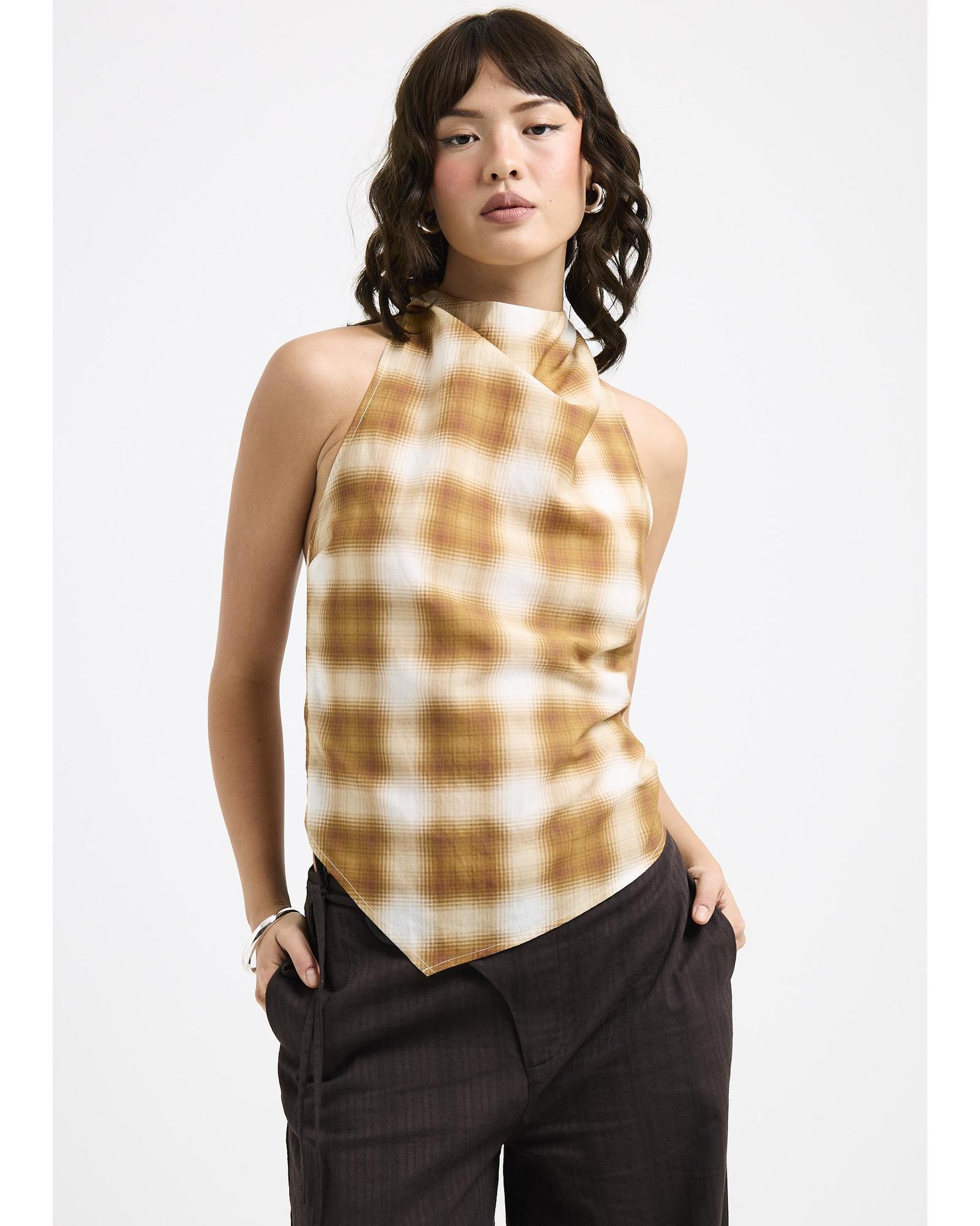 Alyssa Plaid Halter Top