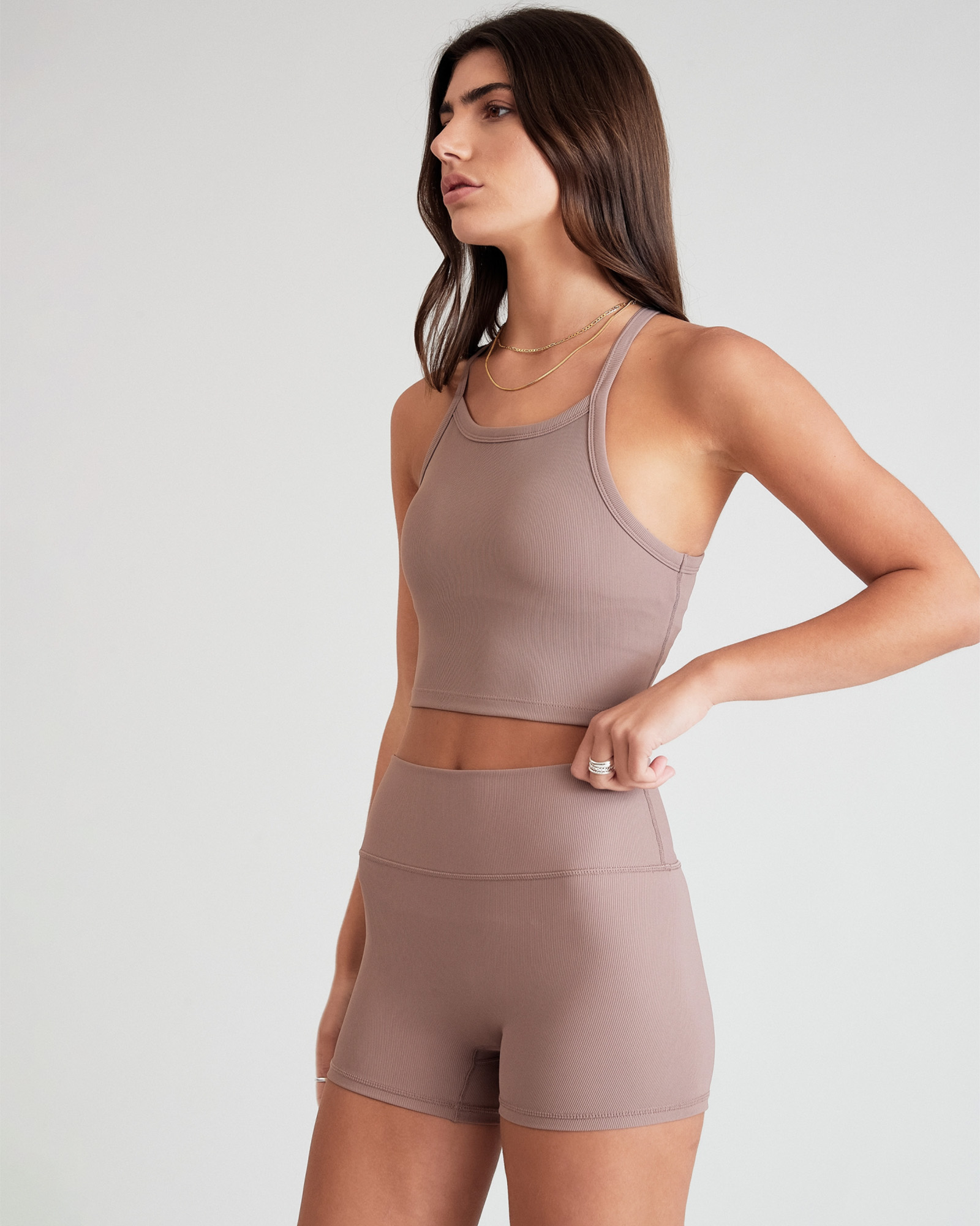 Eco Rib Strap Racer Crop