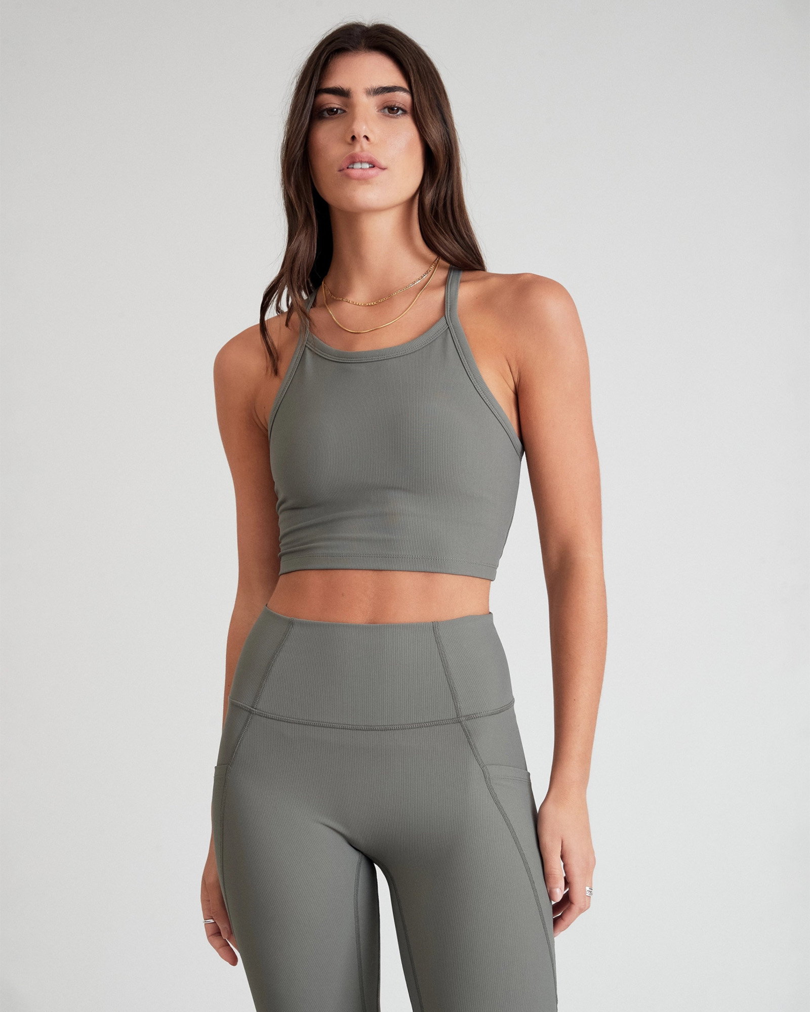 Eco Rib Strap Racer Crop