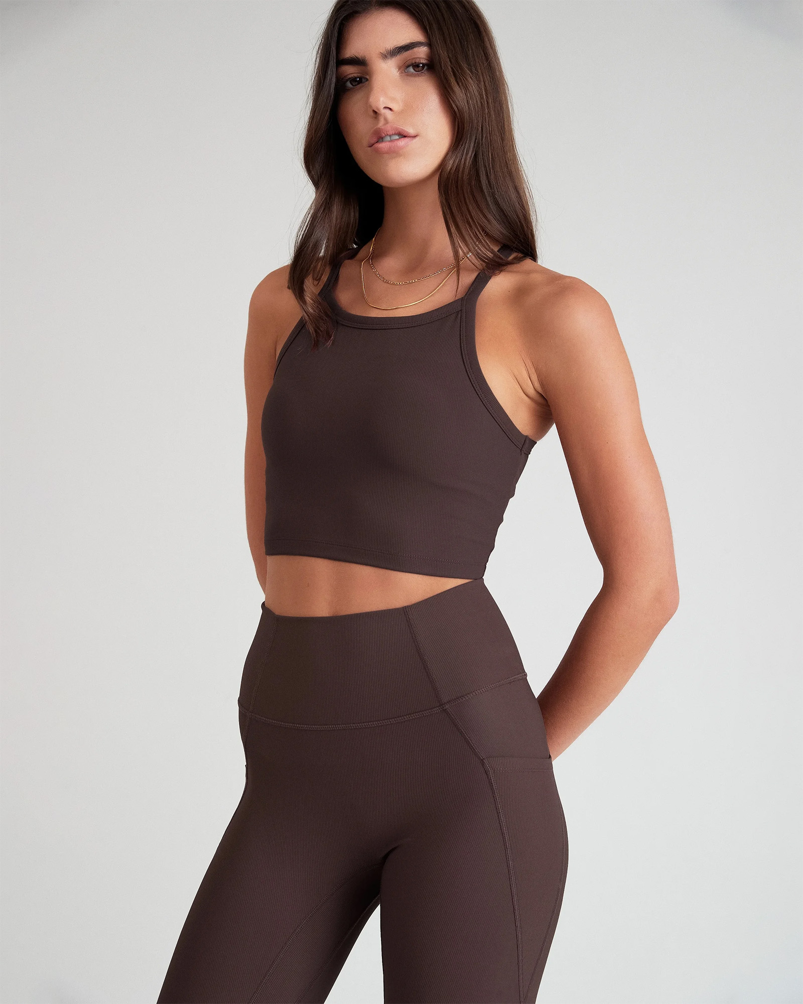 Eco Rib Strap Racer Crop