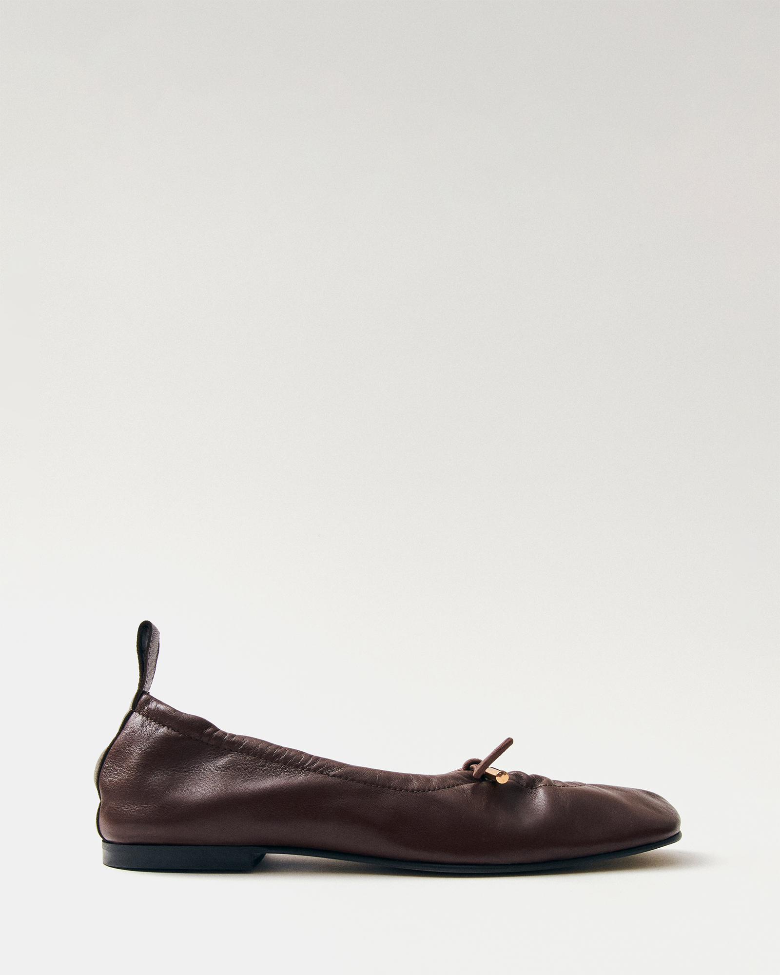 Rosalind Brown Leather Ballet Flats - Women's