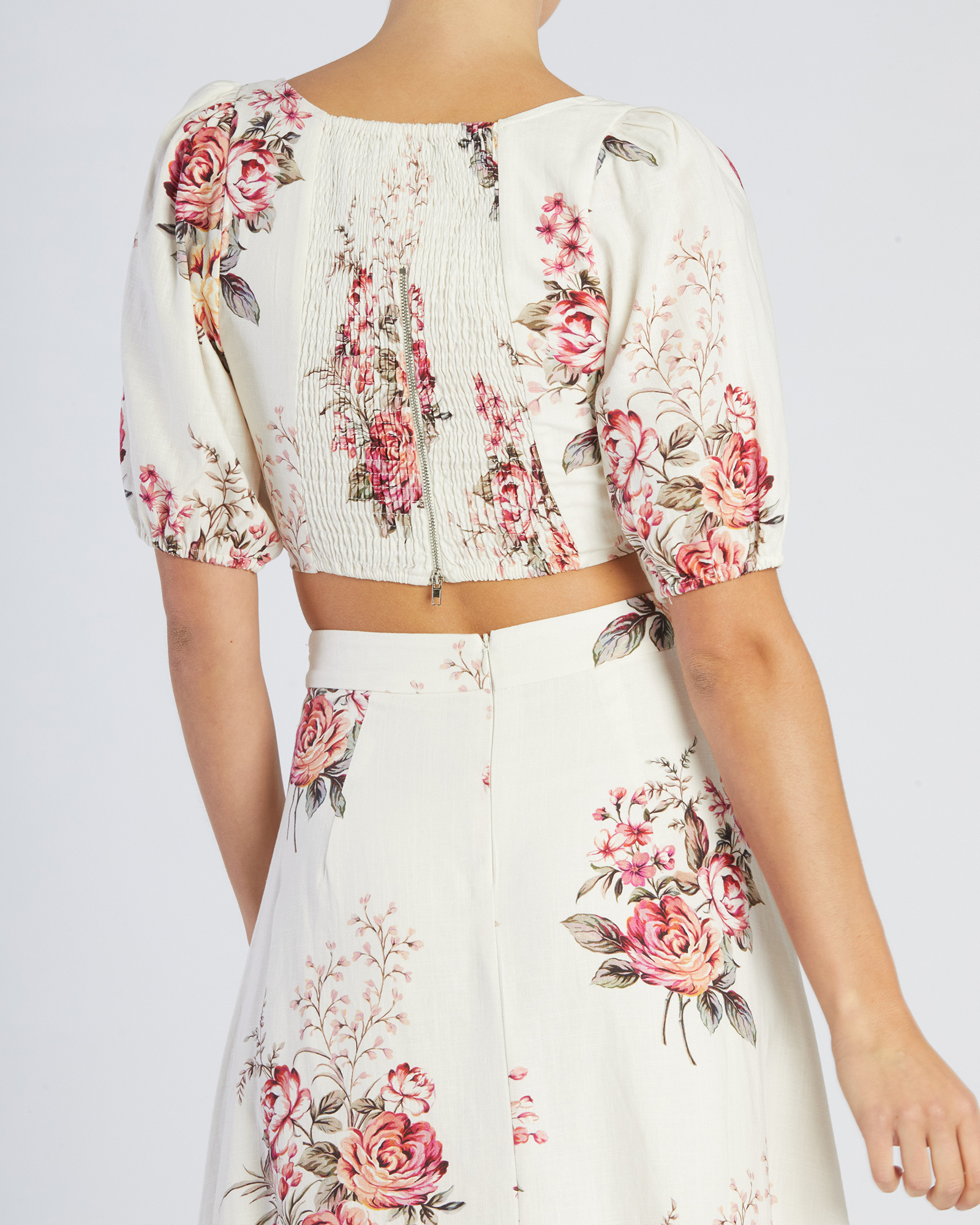 Heartloom Rose Linen Crop Top