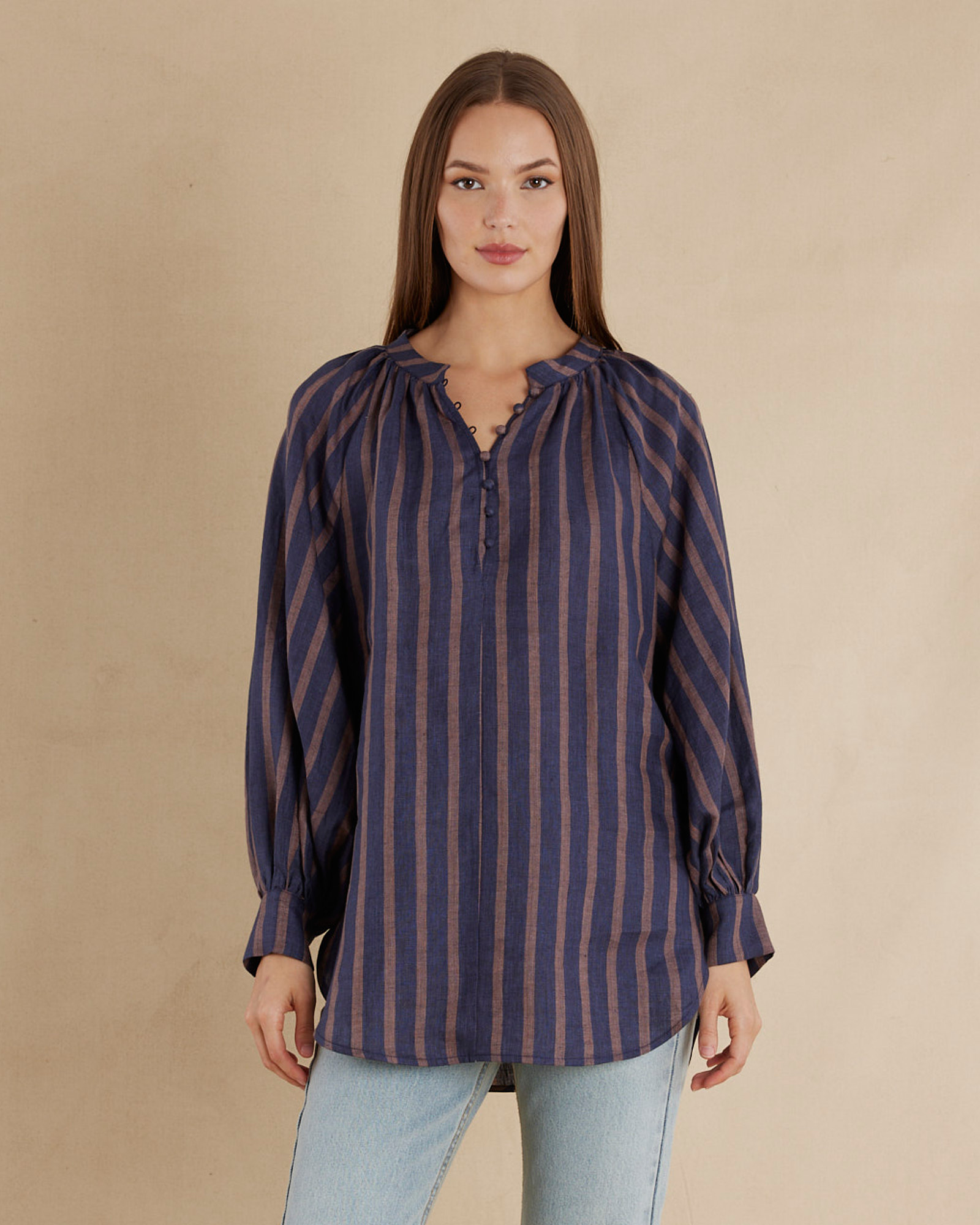 Estelle Linen Tunic Blouse