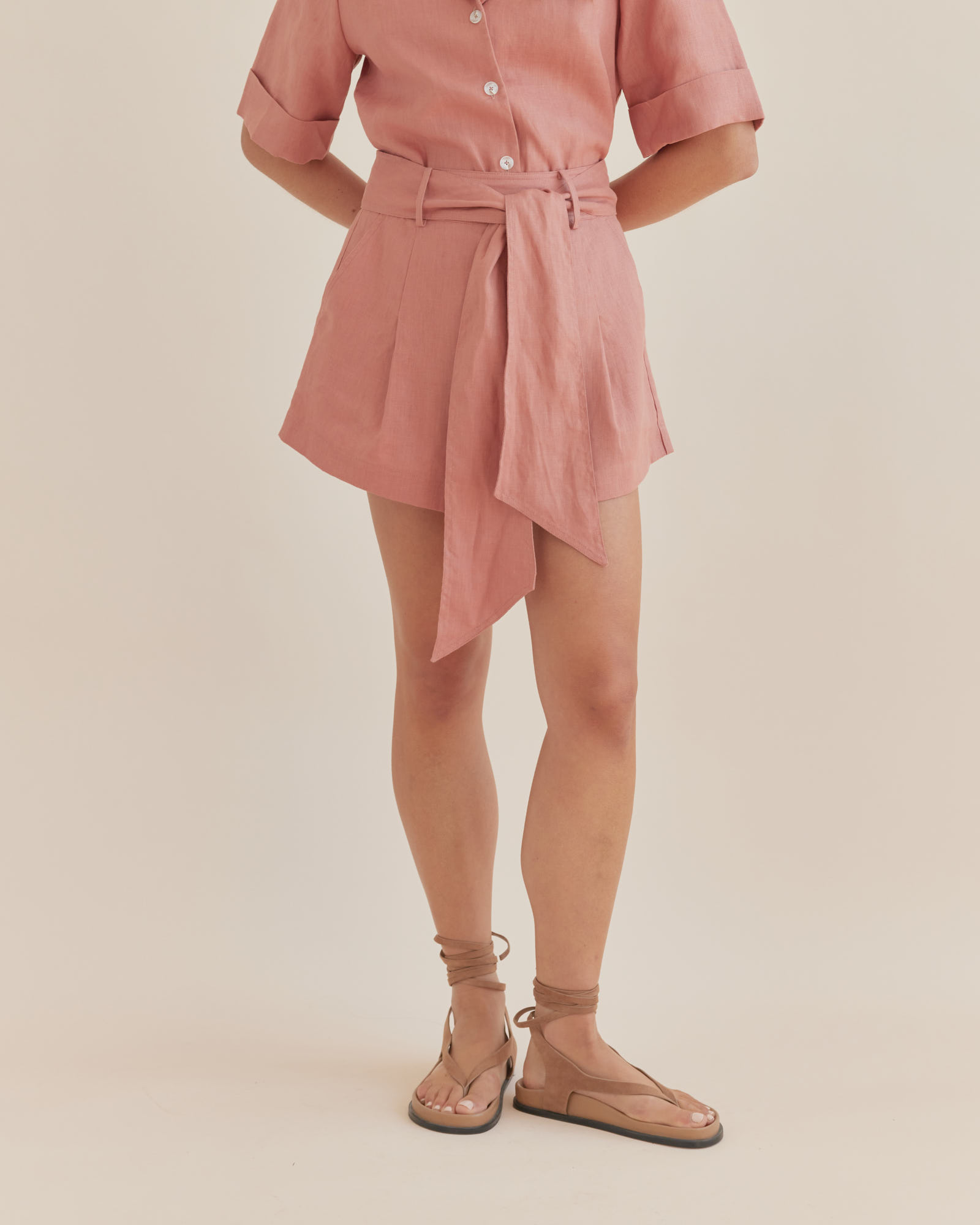 Maelle Belted Linen Short