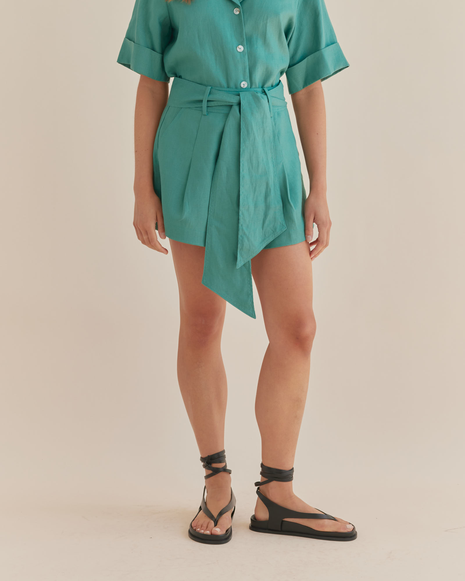 Maelle Belted Linen Short