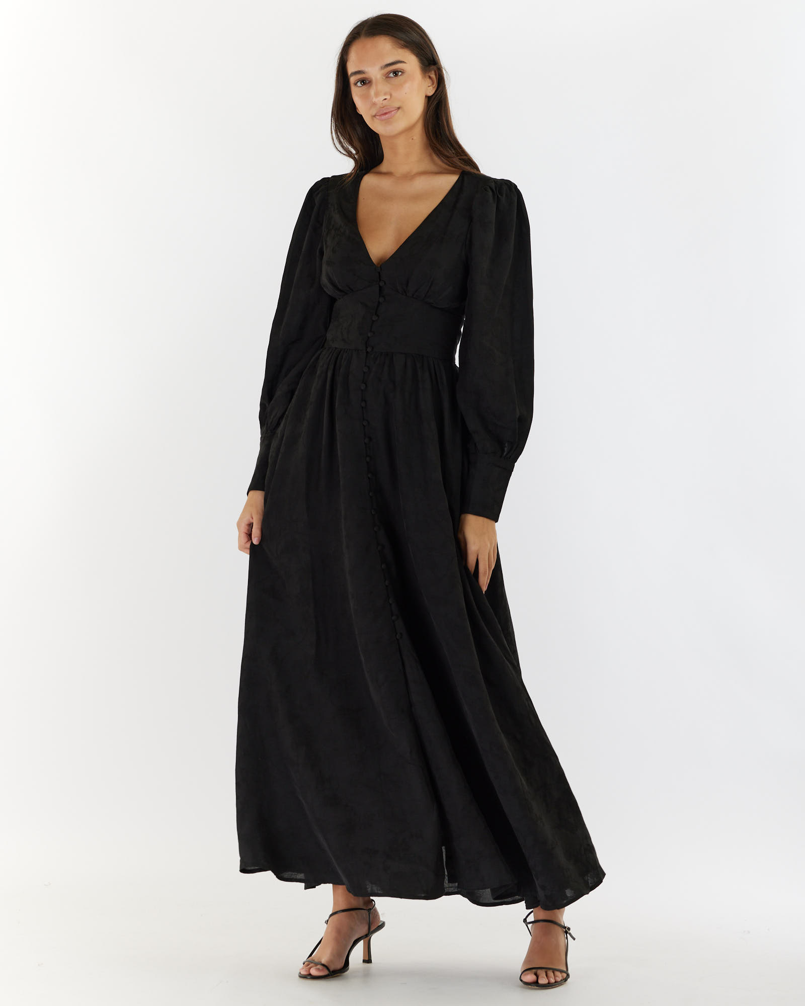 Loren Linen Jacquard Maxi Dress