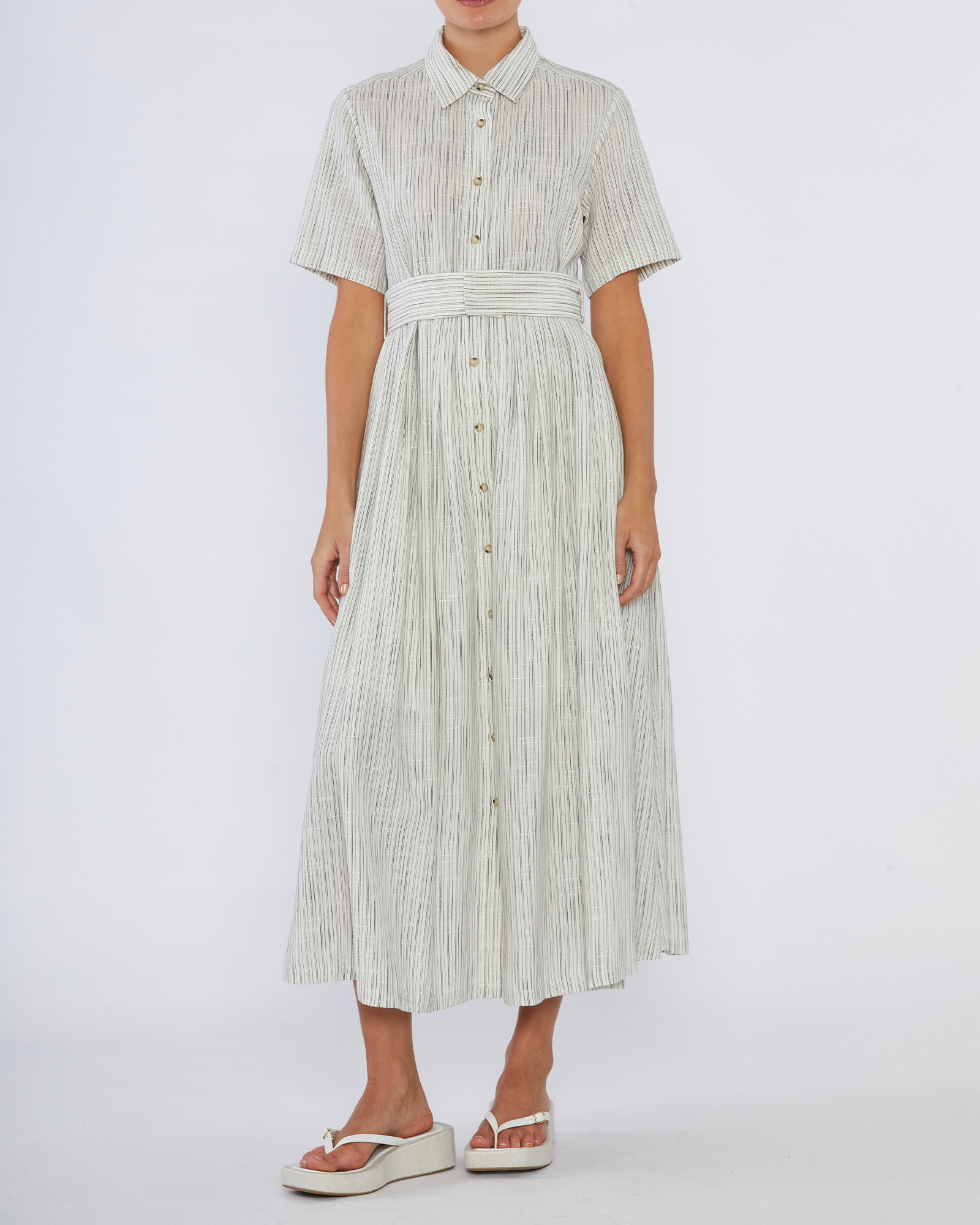 Renata Stripe Linen Dress