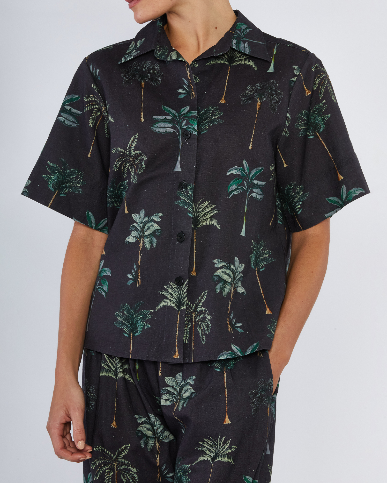 Palmira Linen Bowling Shirt