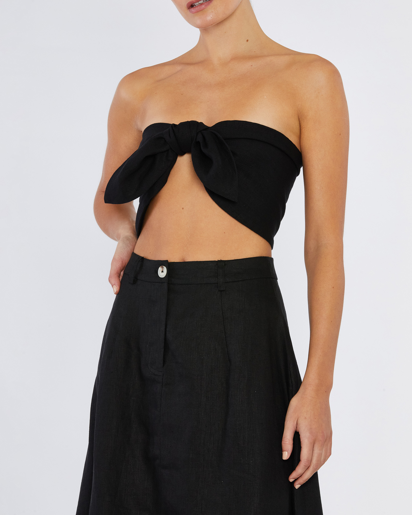 Farah Linen Bandeau Top