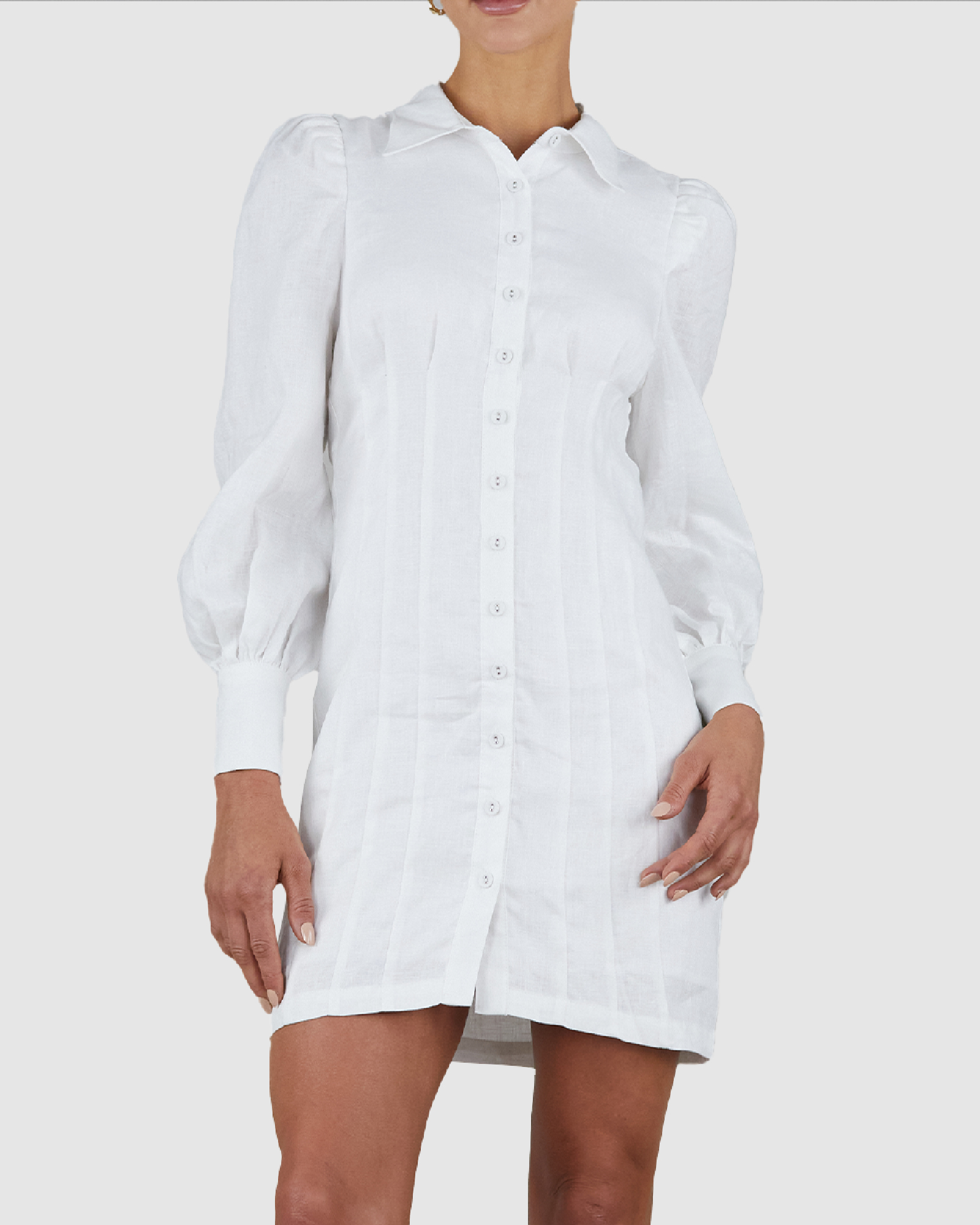Emmie Linen Mini Shirt Dress