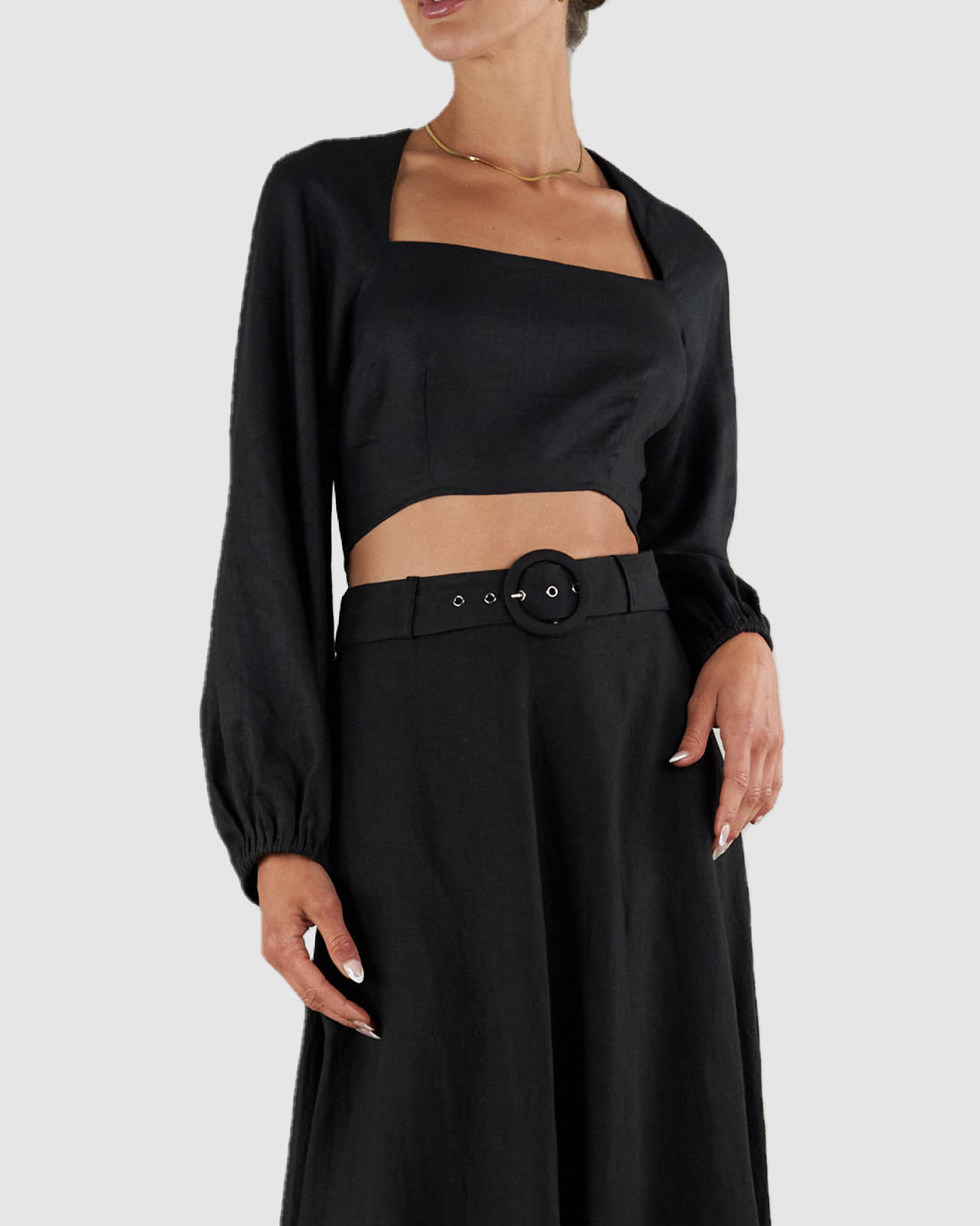 Bridgette Linen Crop Top